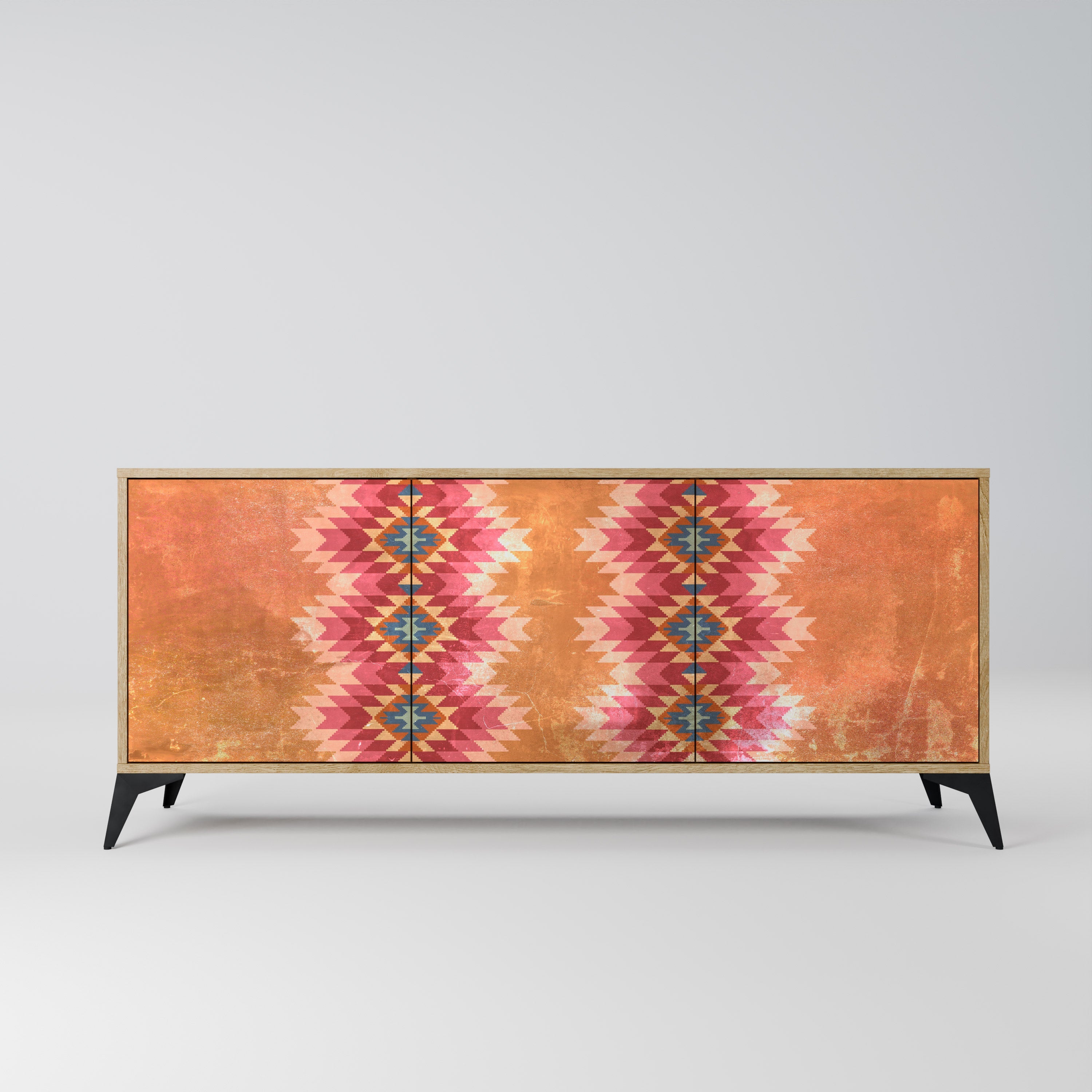 Buffet 3 portes INDIAN FOLK effet chêne