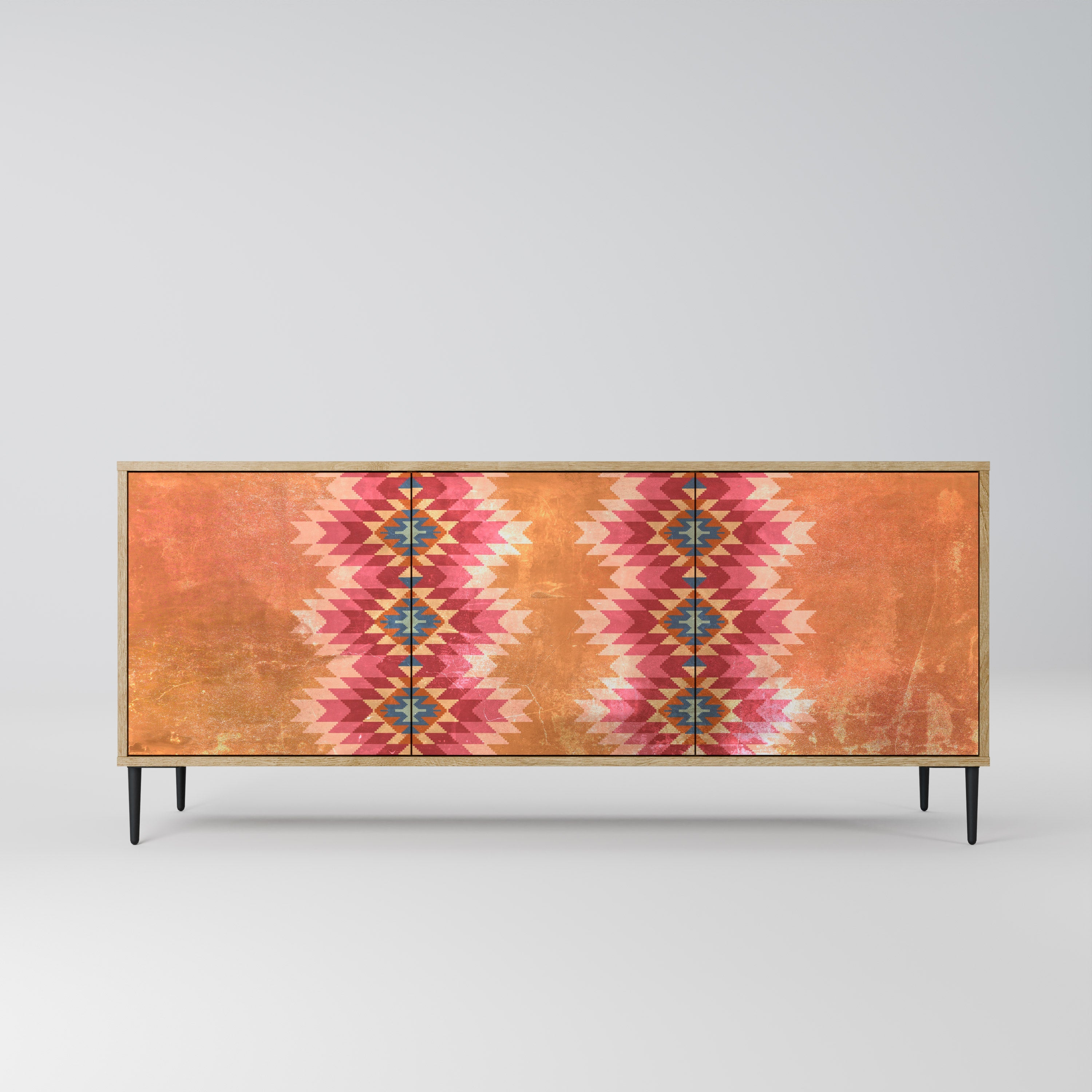 Buffet 3 portes INDIAN FOLK effet chêne