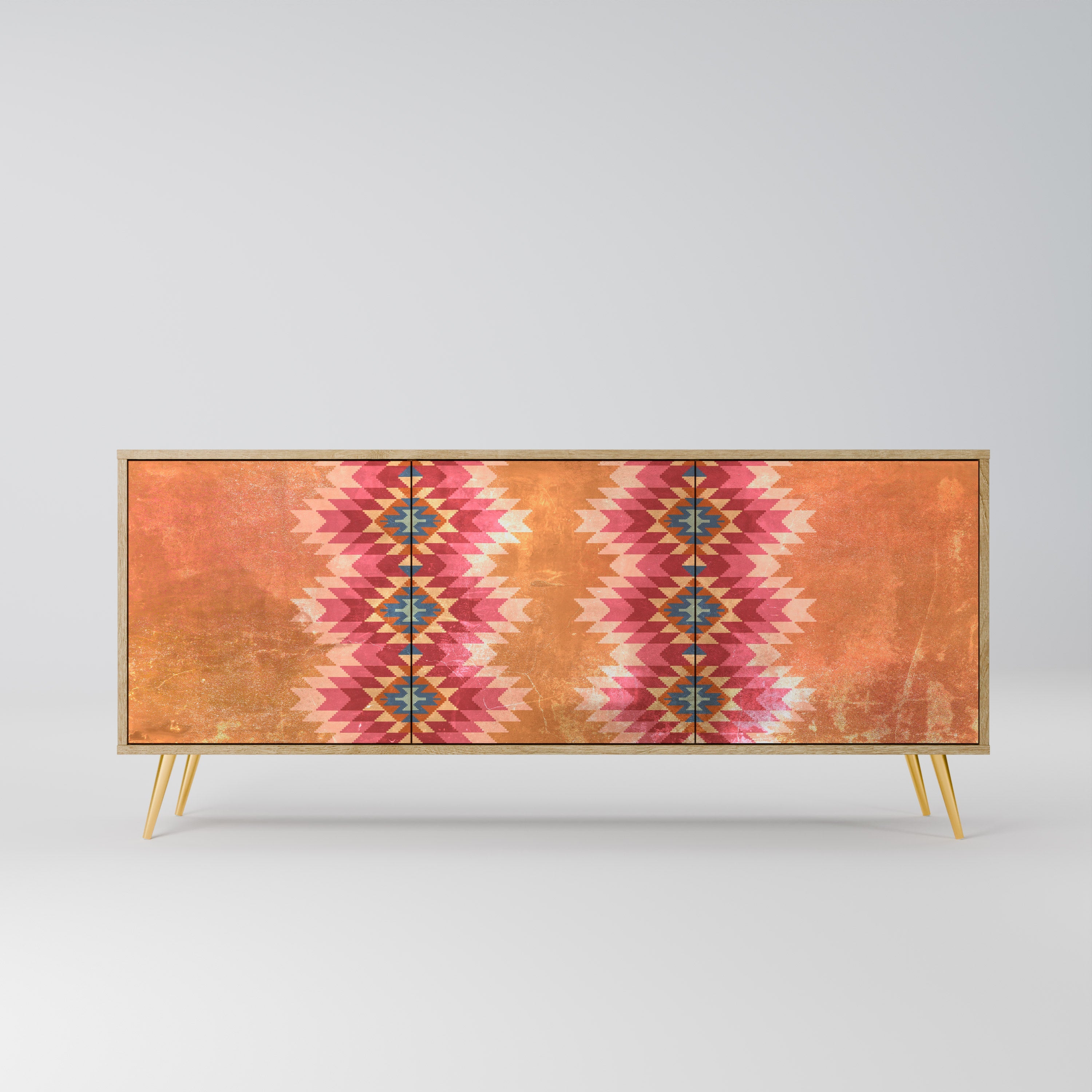 Buffet 3 portes INDIAN FOLK effet chêne