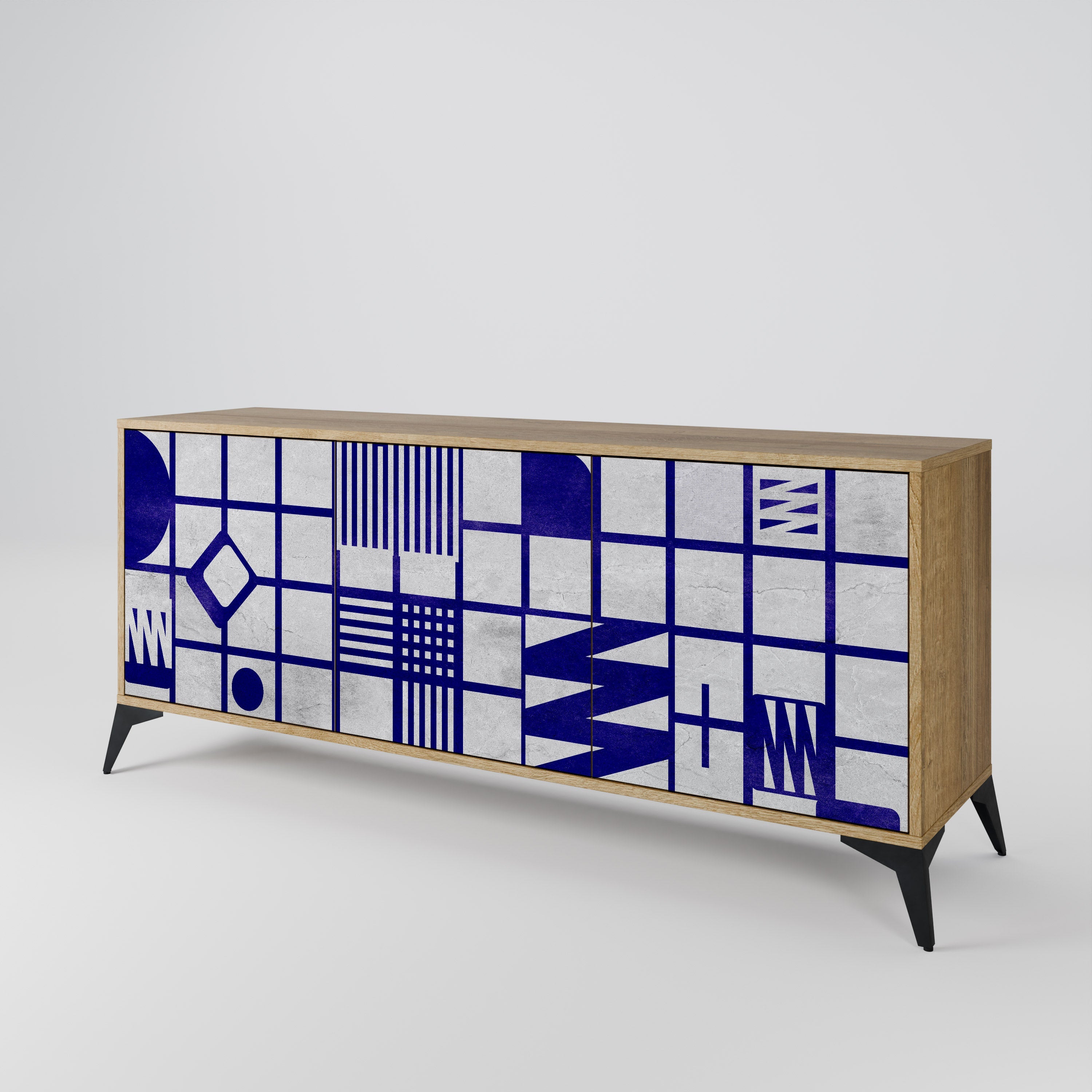 Buffet 3 portes effet chêne THE RIGHT PLACES