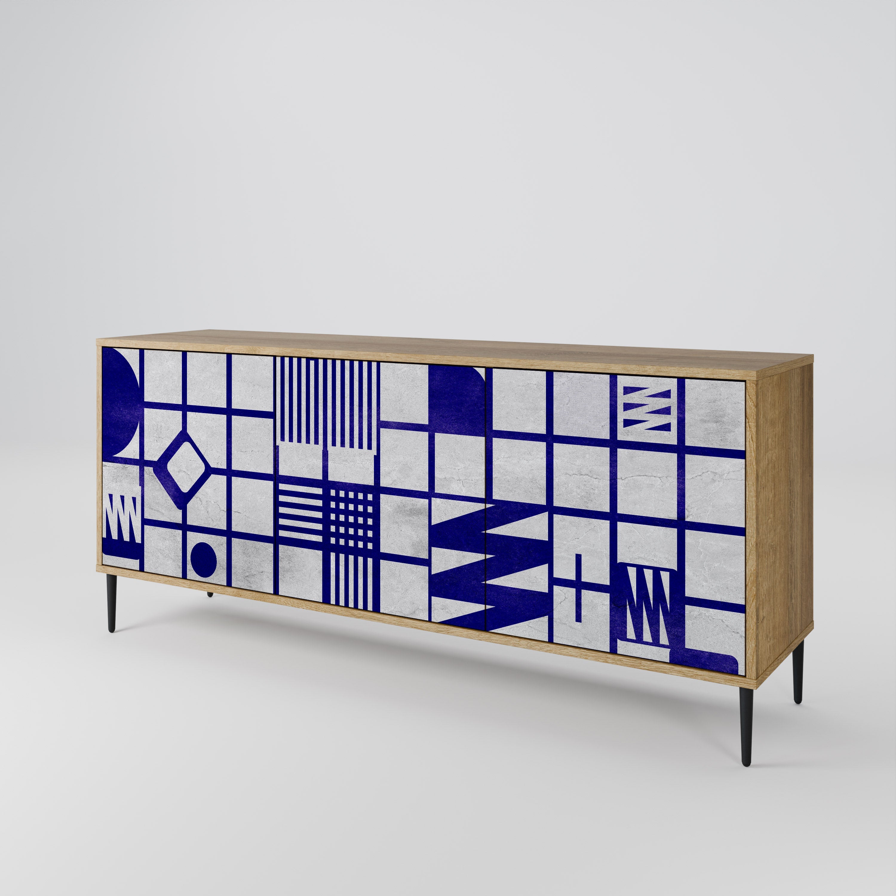 Buffet 3 portes effet chêne THE RIGHT PLACES