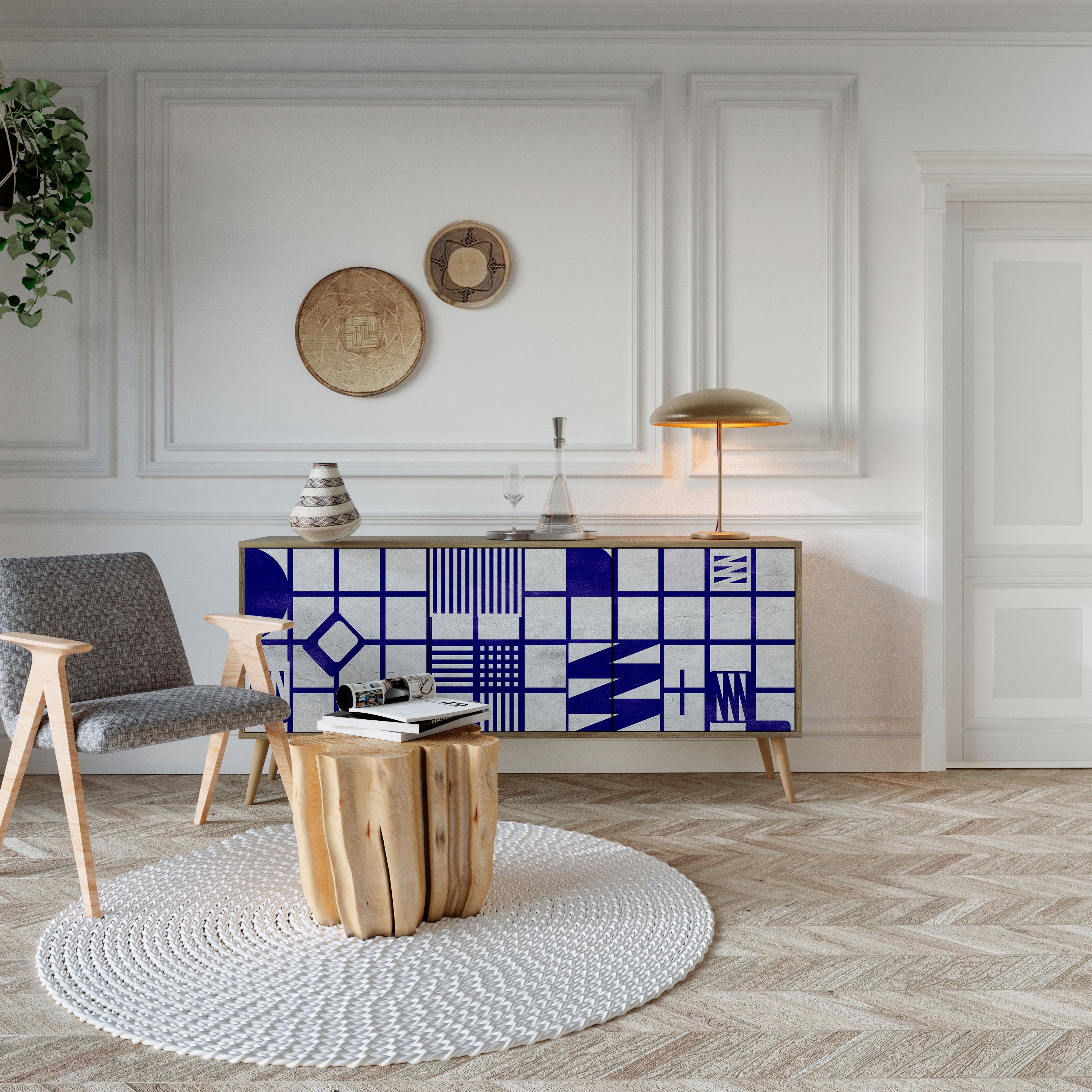 Buffet 3 portes effet chêne THE RIGHT PLACES