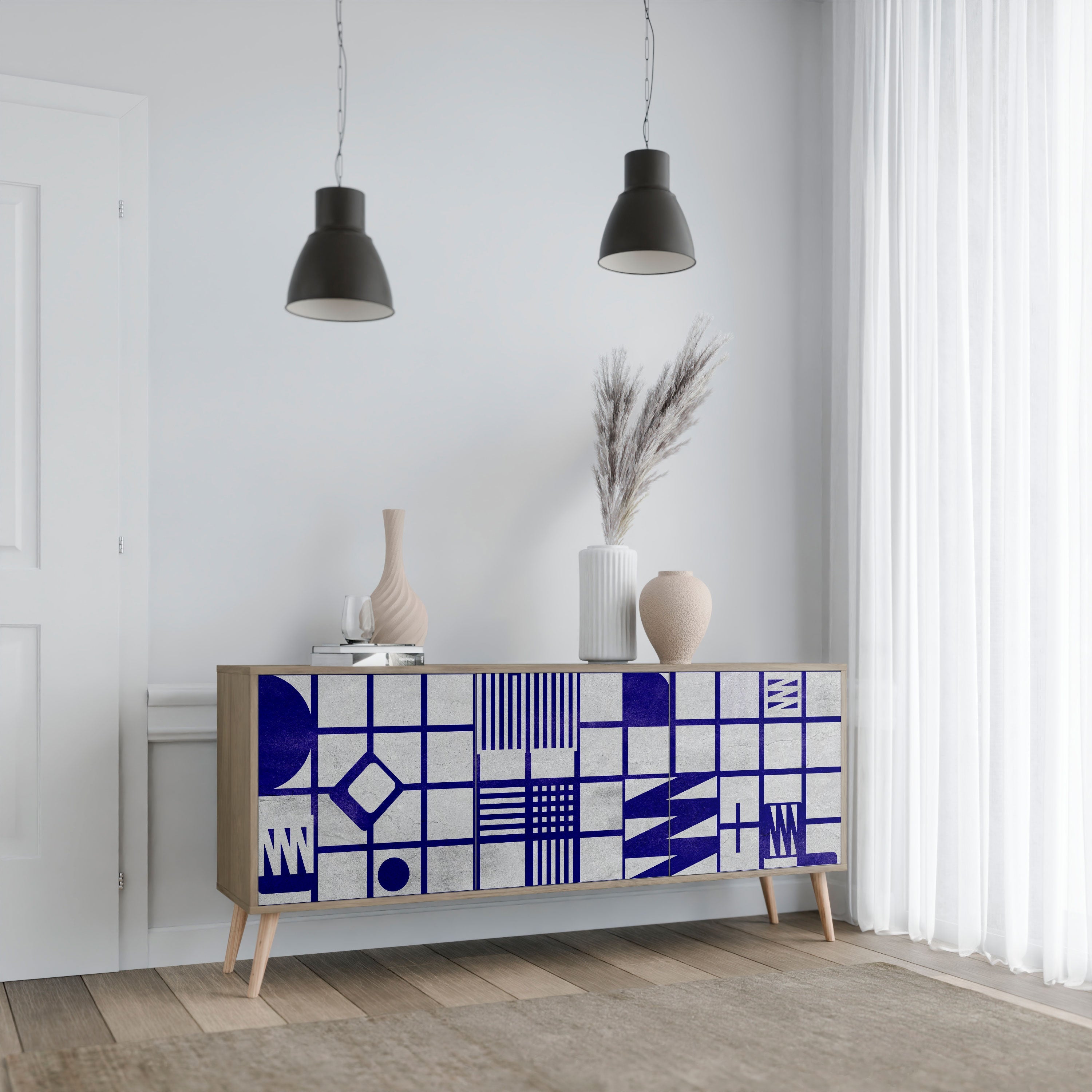 Buffet 3 portes effet chêne THE RIGHT PLACES