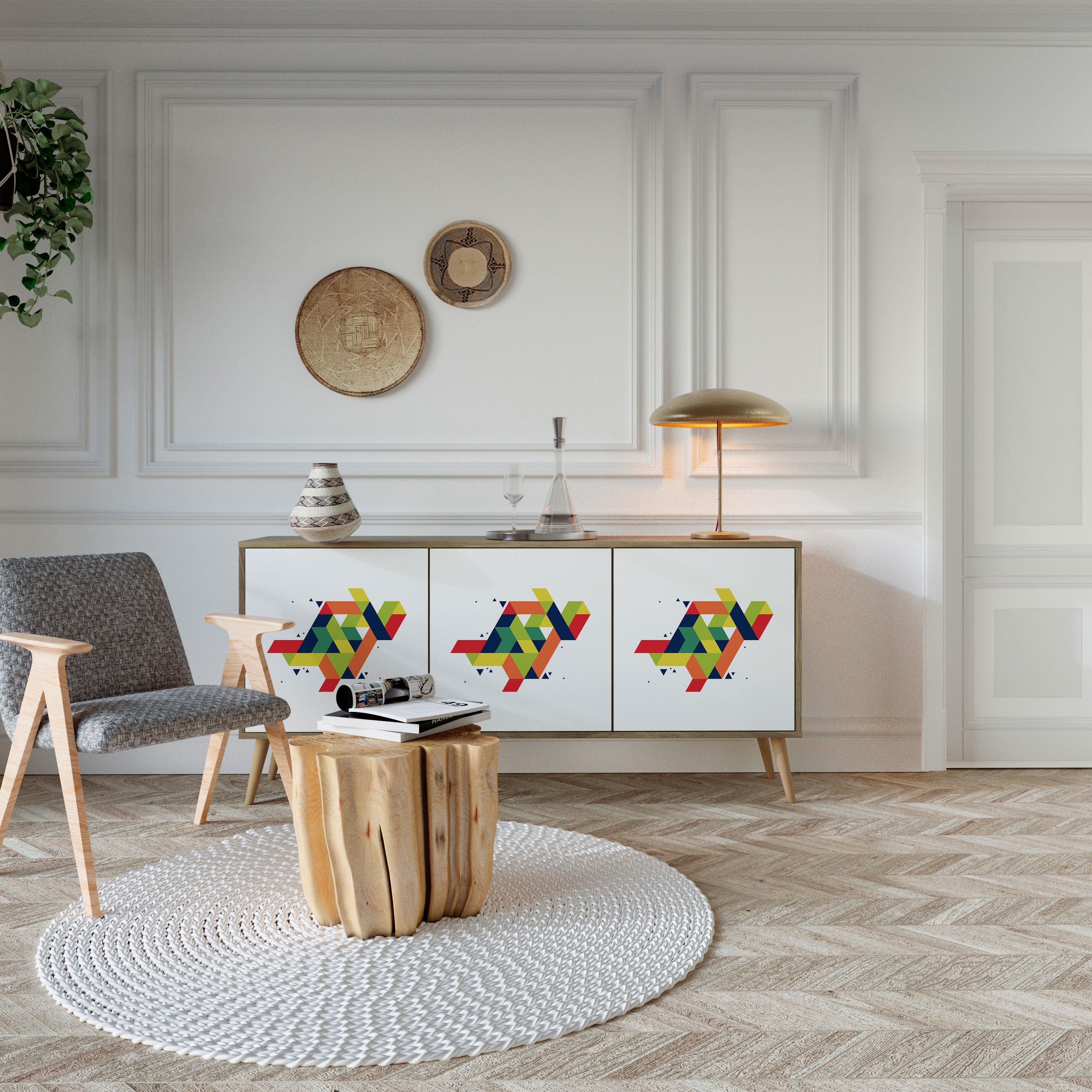 Buffet 3 portes FUTURE SIGN effet chêne