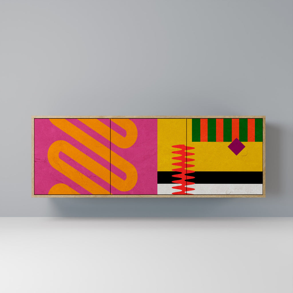 VIVID ART 3-Door Sideboard in Oak Effect