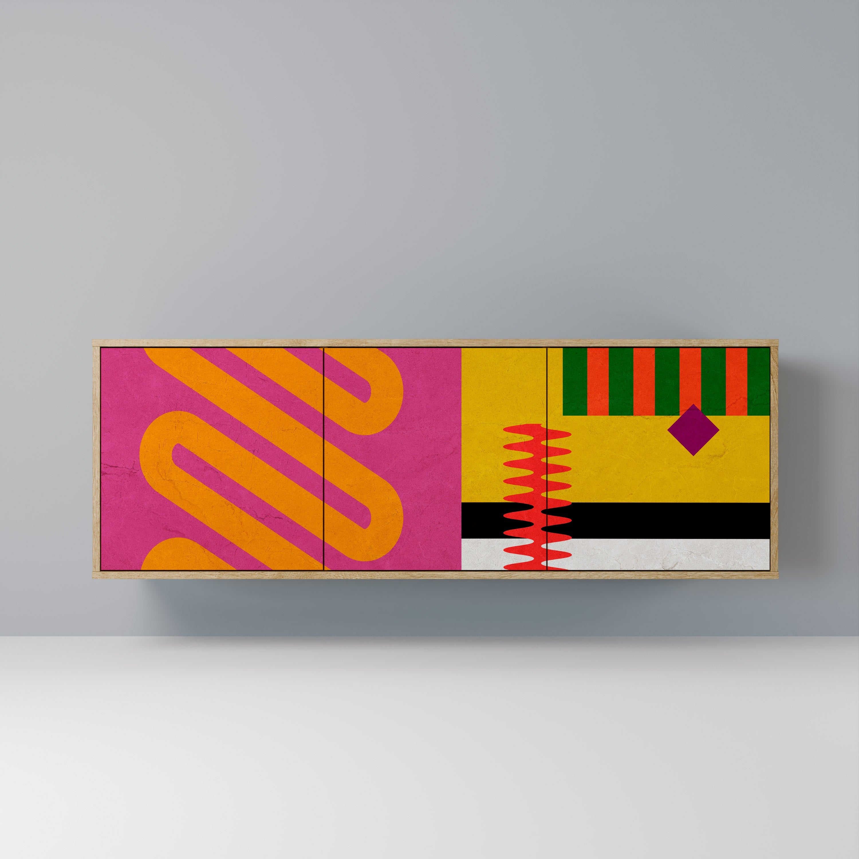 Buffet 3 portes effet chêne VIVID ART