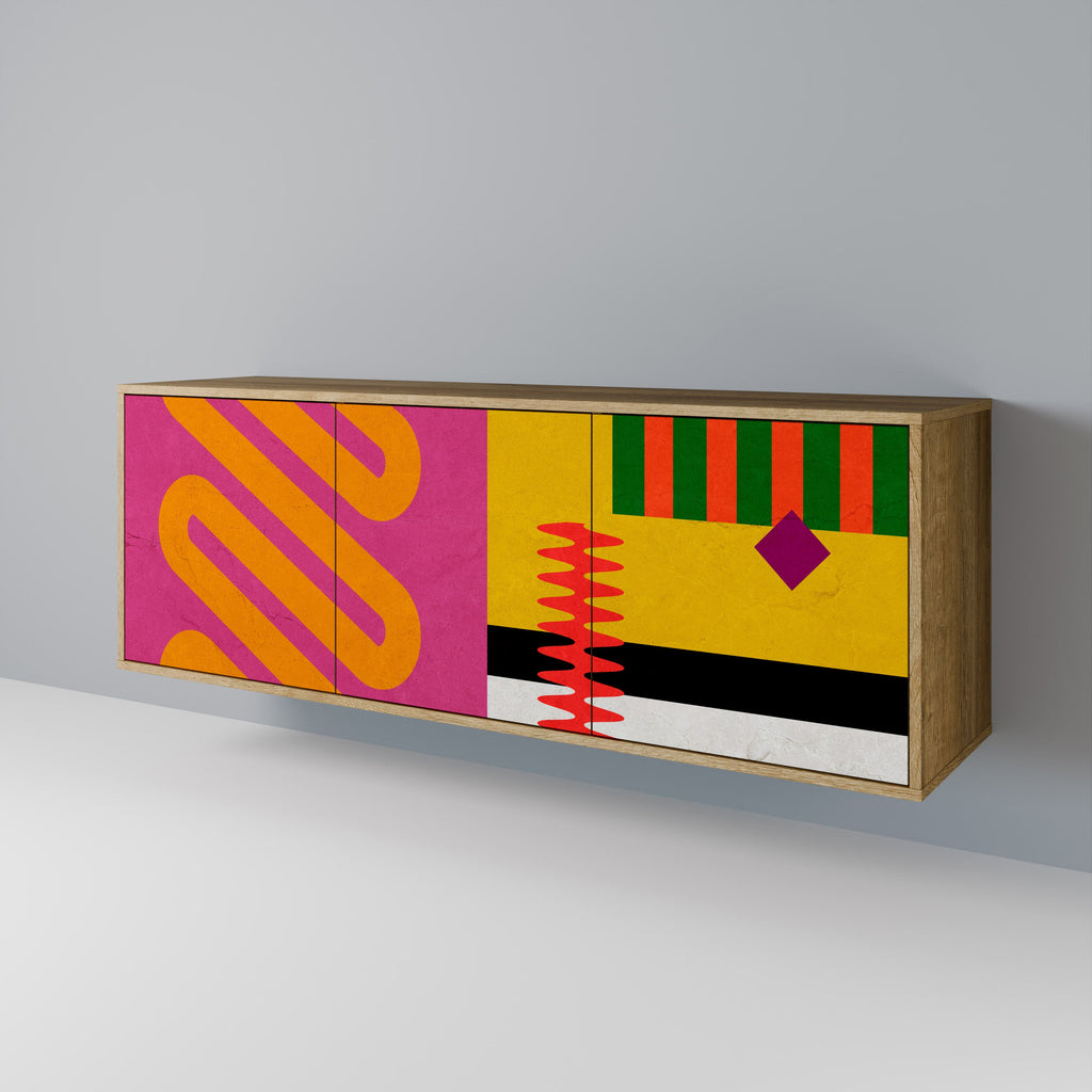 VIVID ART 3-Door Sideboard in Oak Effect