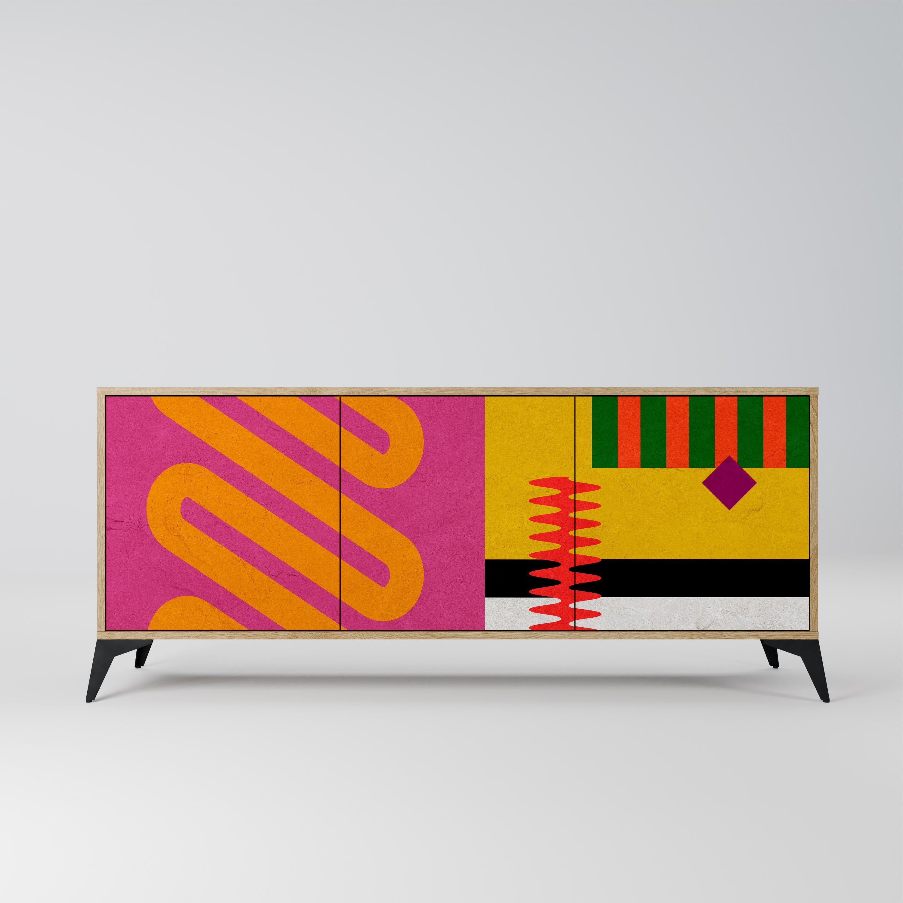 Buffet 3 portes effet chêne VIVID ART