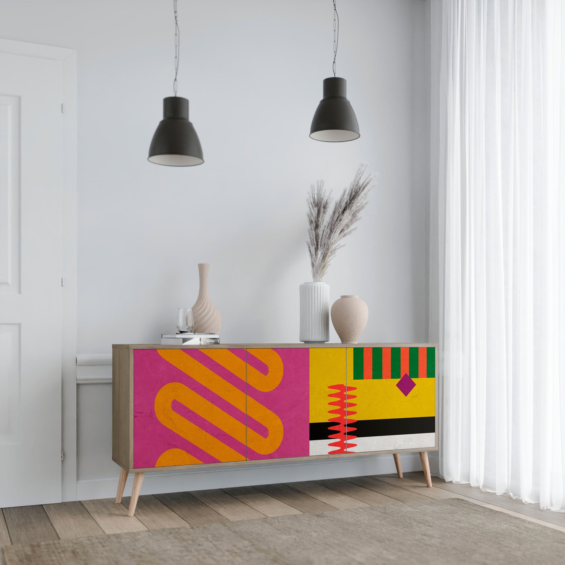 Buffet 3 portes effet chêne VIVID ART