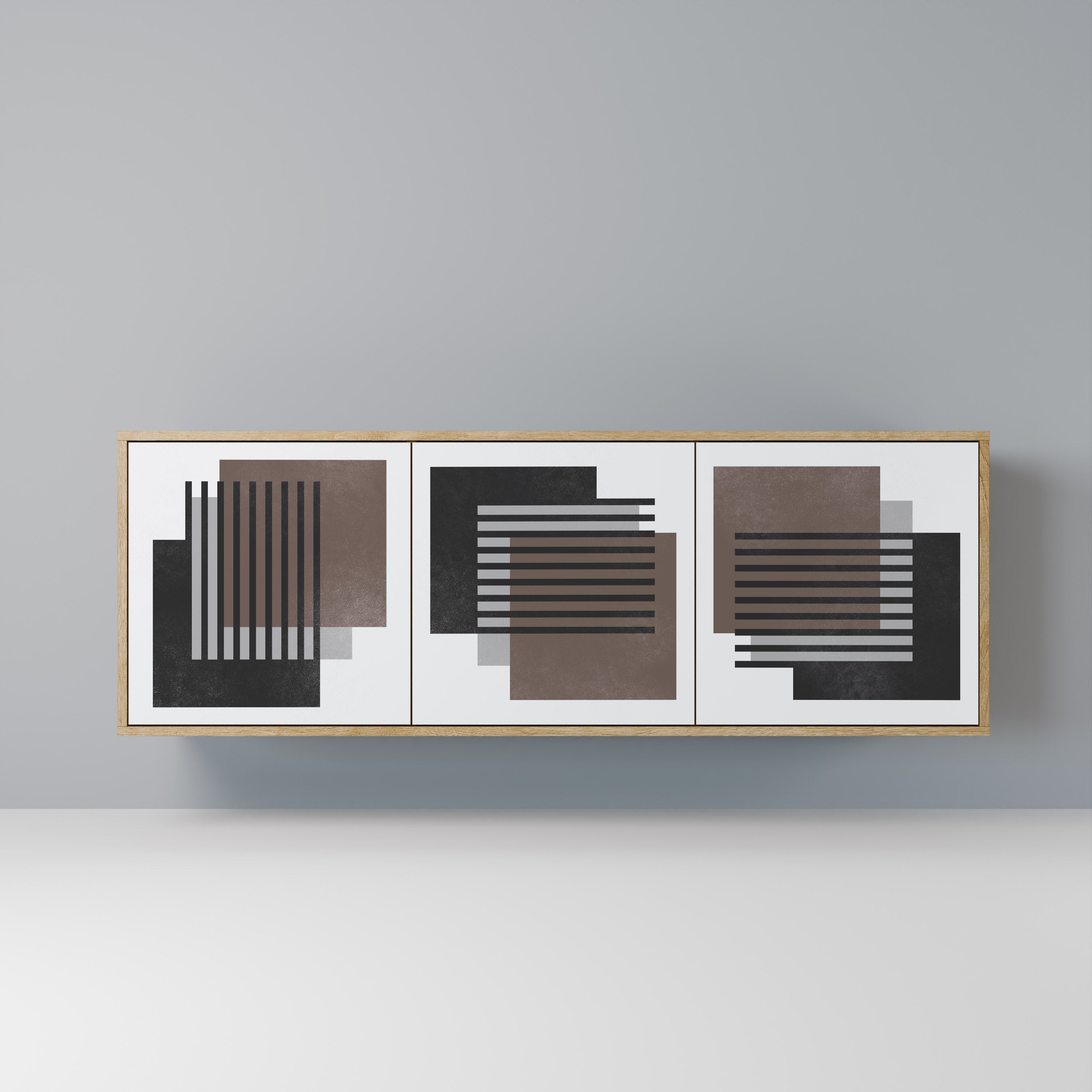 Buffet 3 portes SHADOW SYNCHRONY effet chêne