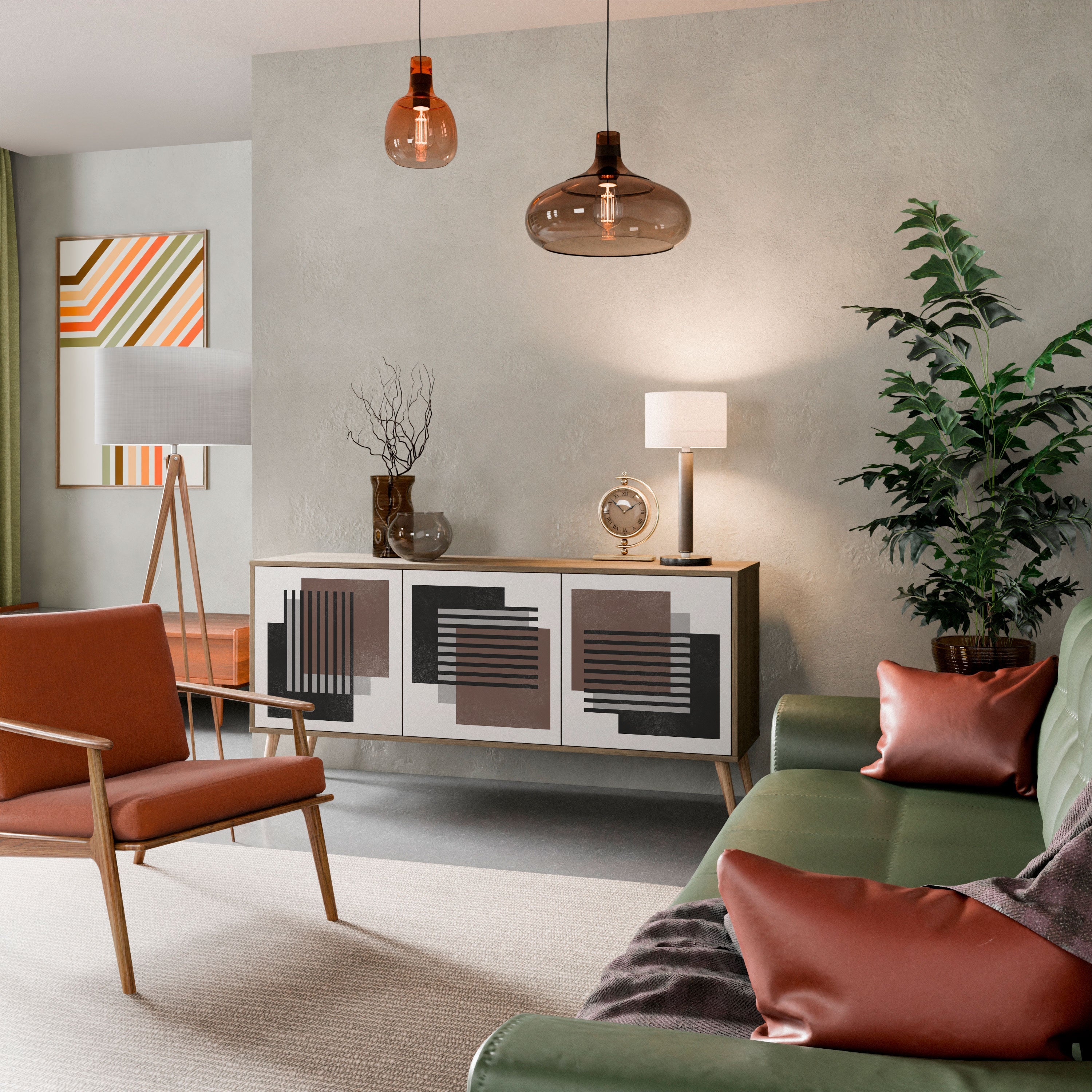 Buffet 3 portes SHADOW SYNCHRONY effet chêne