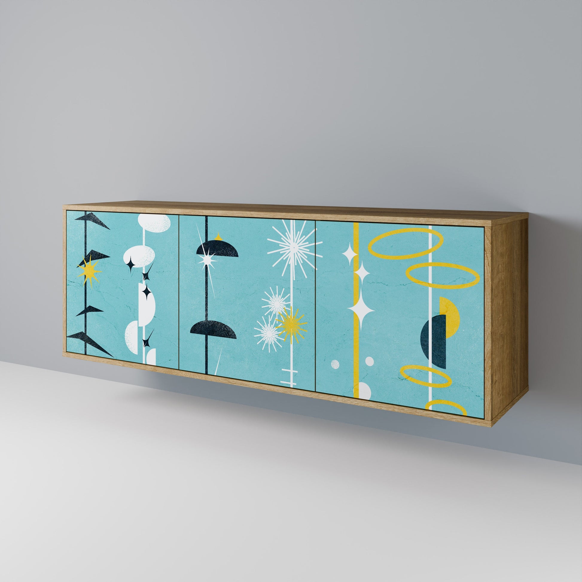 Buffet 3 portes effet chêne PATHS TO HAPPINESS