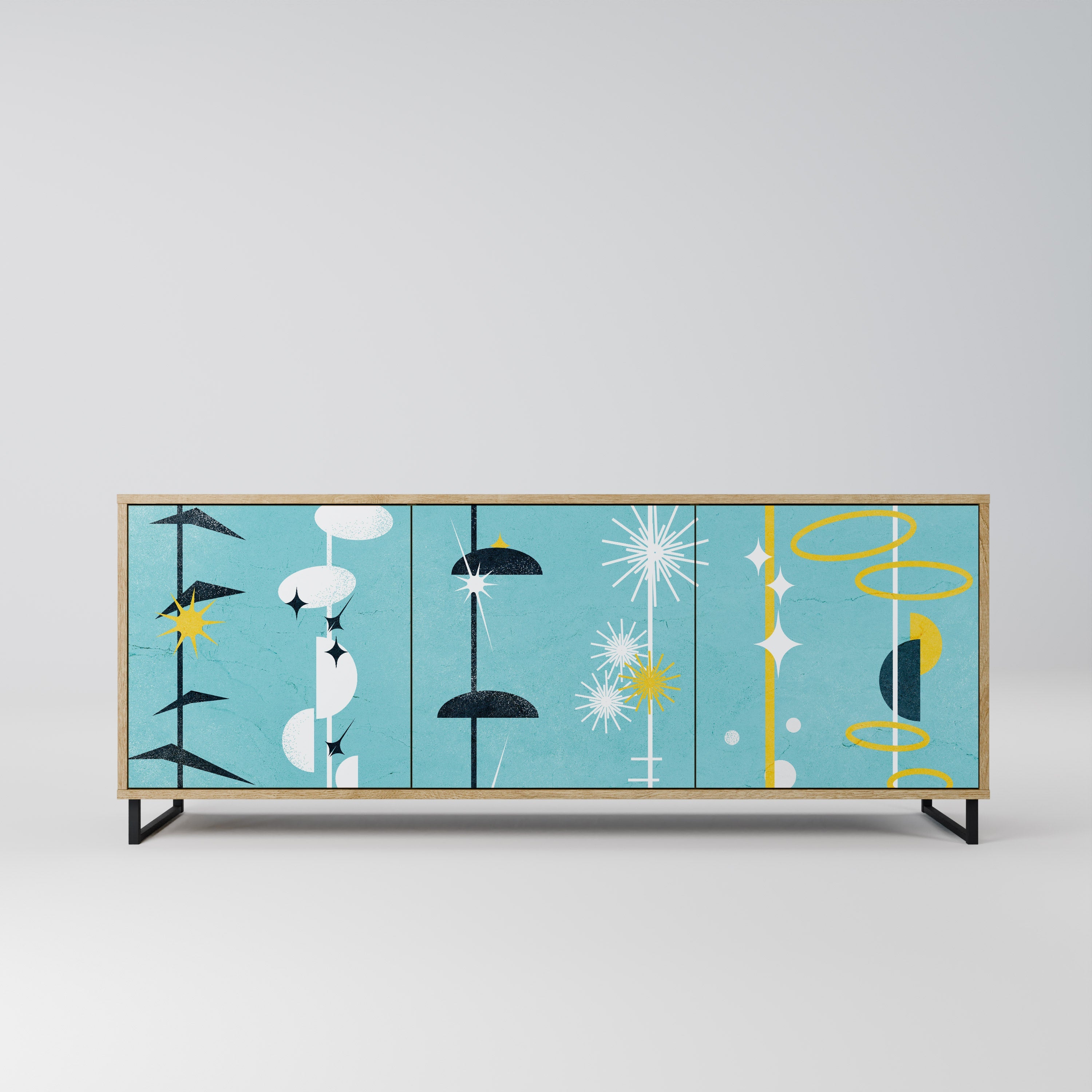 Buffet 3 portes effet chêne PATHS TO HAPPINESS