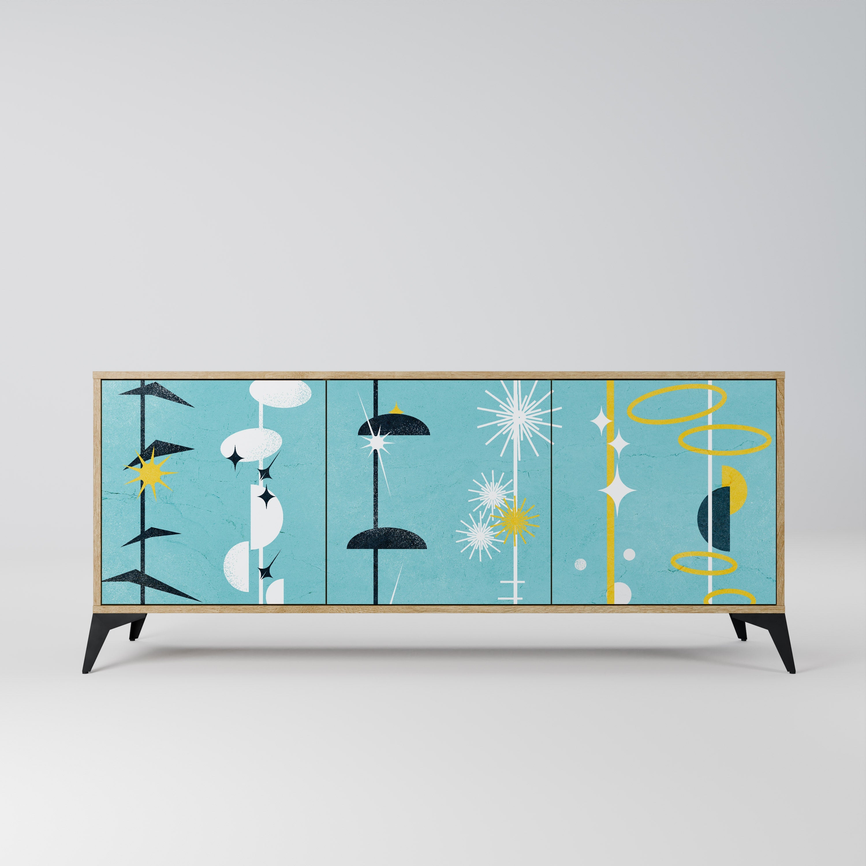 Buffet 3 portes effet chêne PATHS TO HAPPINESS