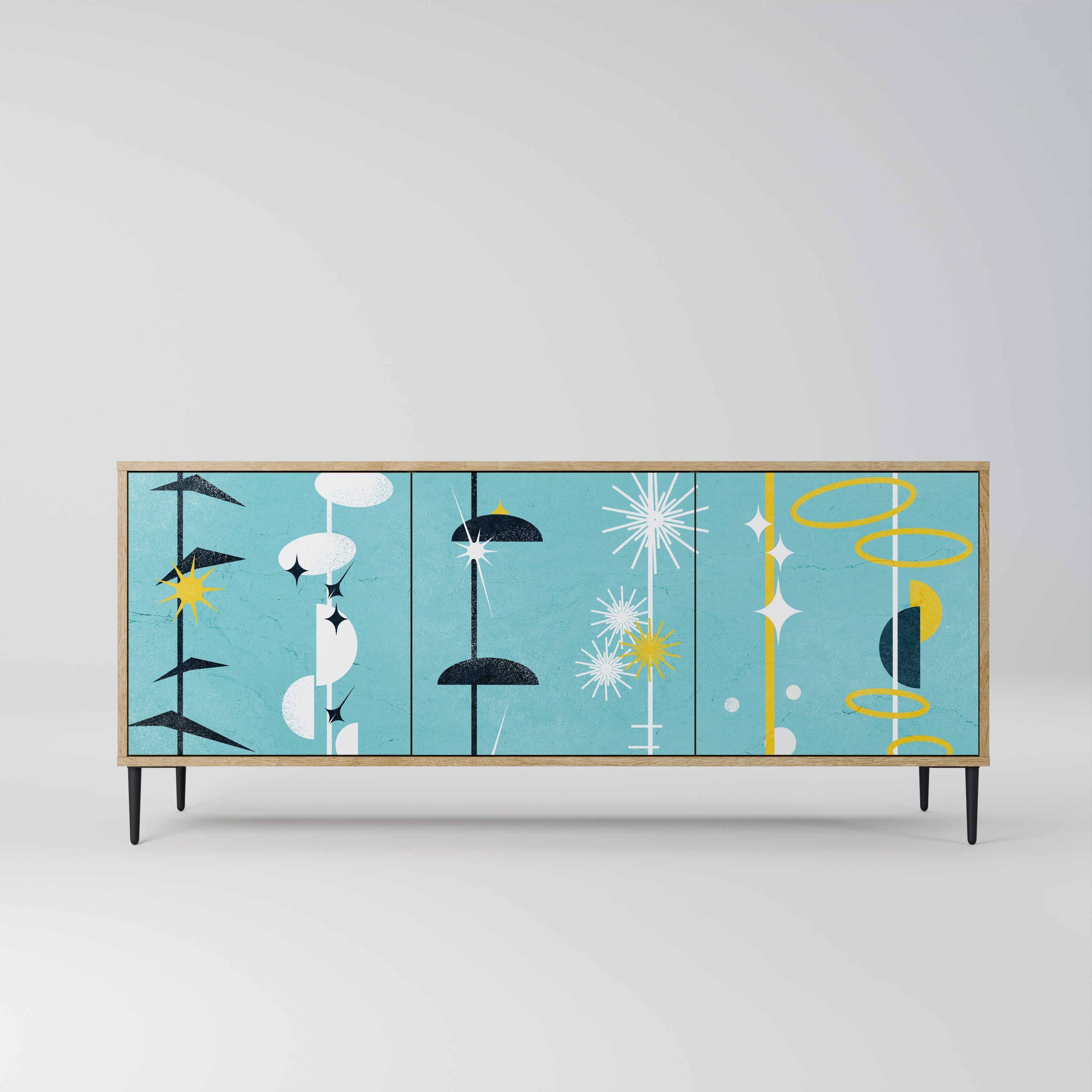 Buffet 3 portes effet chêne PATHS TO HAPPINESS