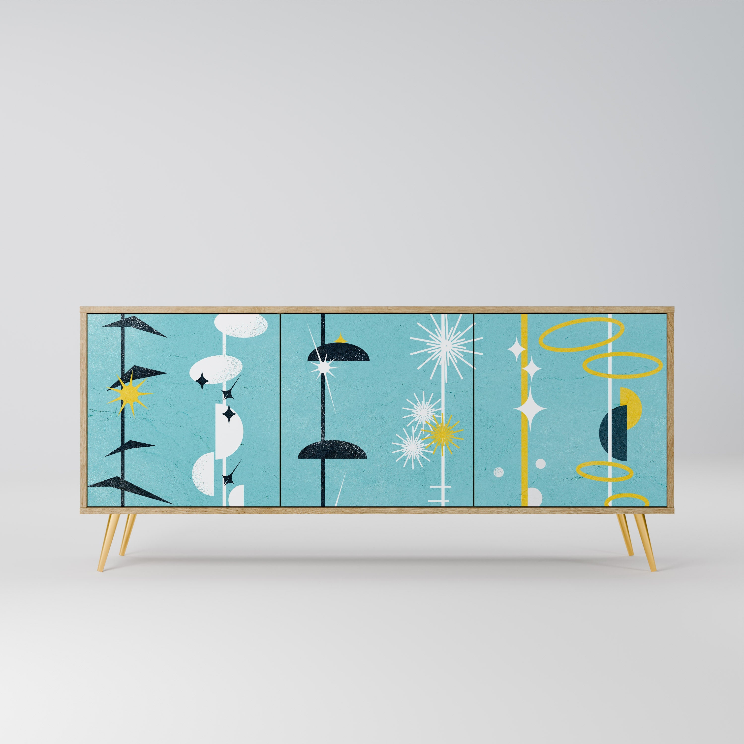 Buffet 3 portes effet chêne PATHS TO HAPPINESS