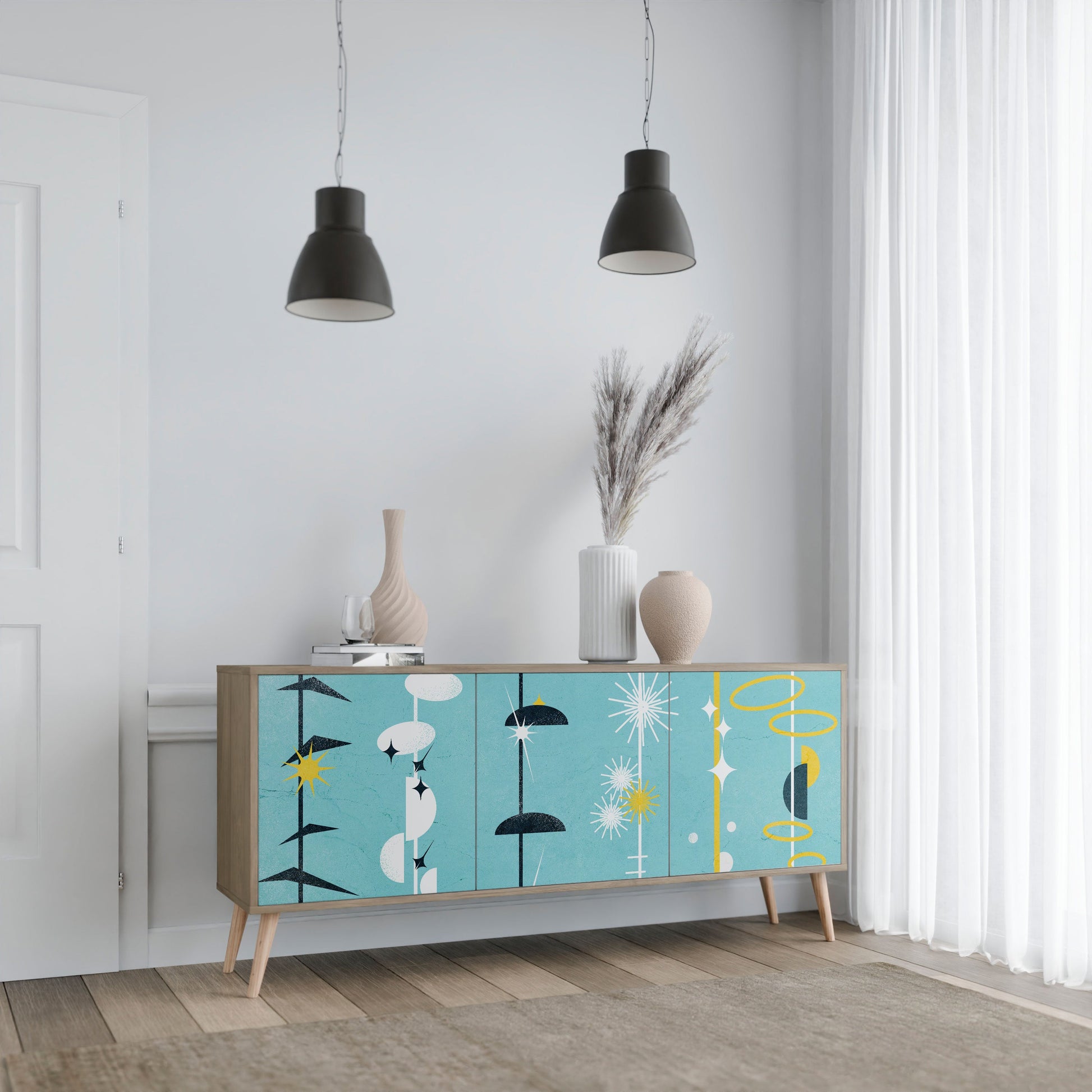 Buffet 3 portes effet chêne PATHS TO HAPPINESS