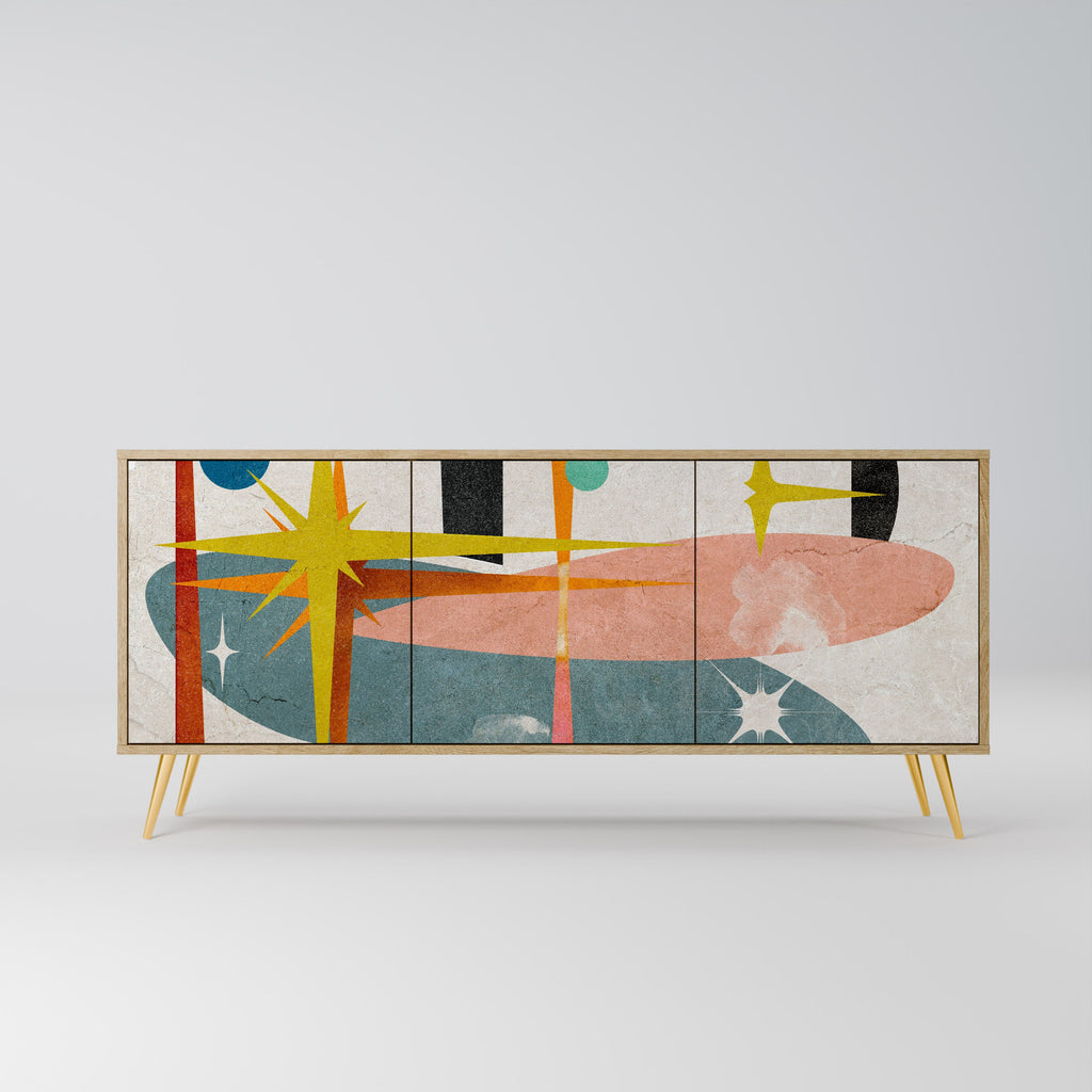 INTERSTELLAR VIBES 3-Door Sideboard in Oak Effect