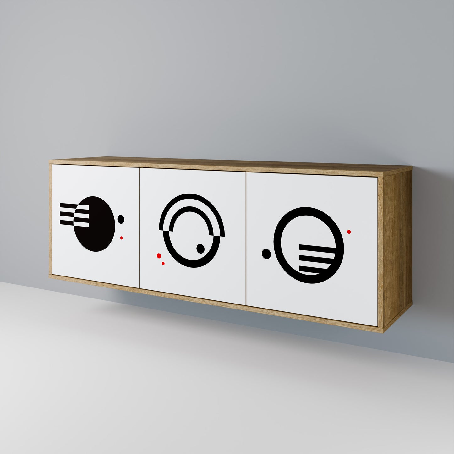 BLACK AND WHITE COMBINATION 3-Door Sideboard