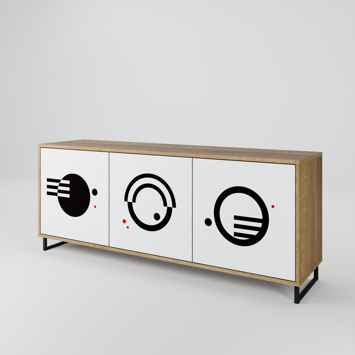 BLACK AND WHITE COMBINATION 3-Door Sideboard