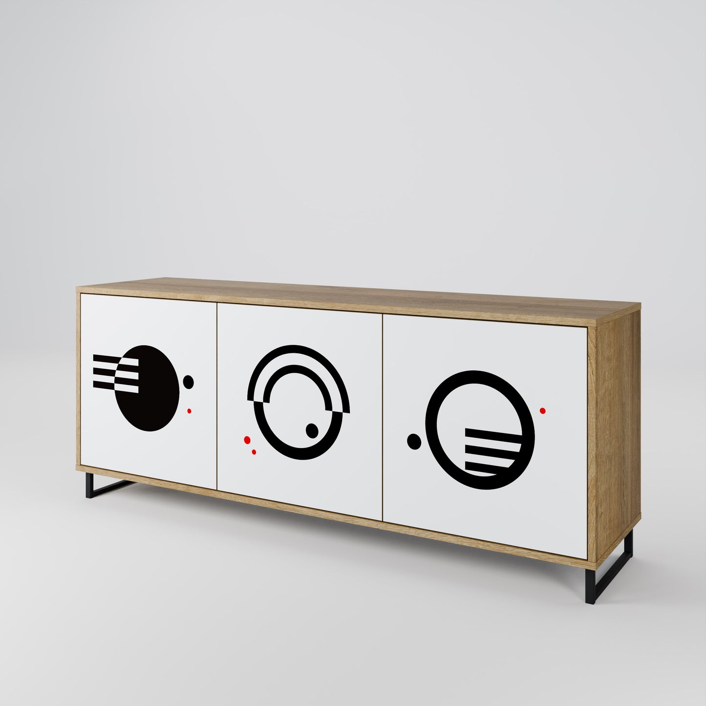BLACK AND WHITE COMBINATION 3-Door Sideboard