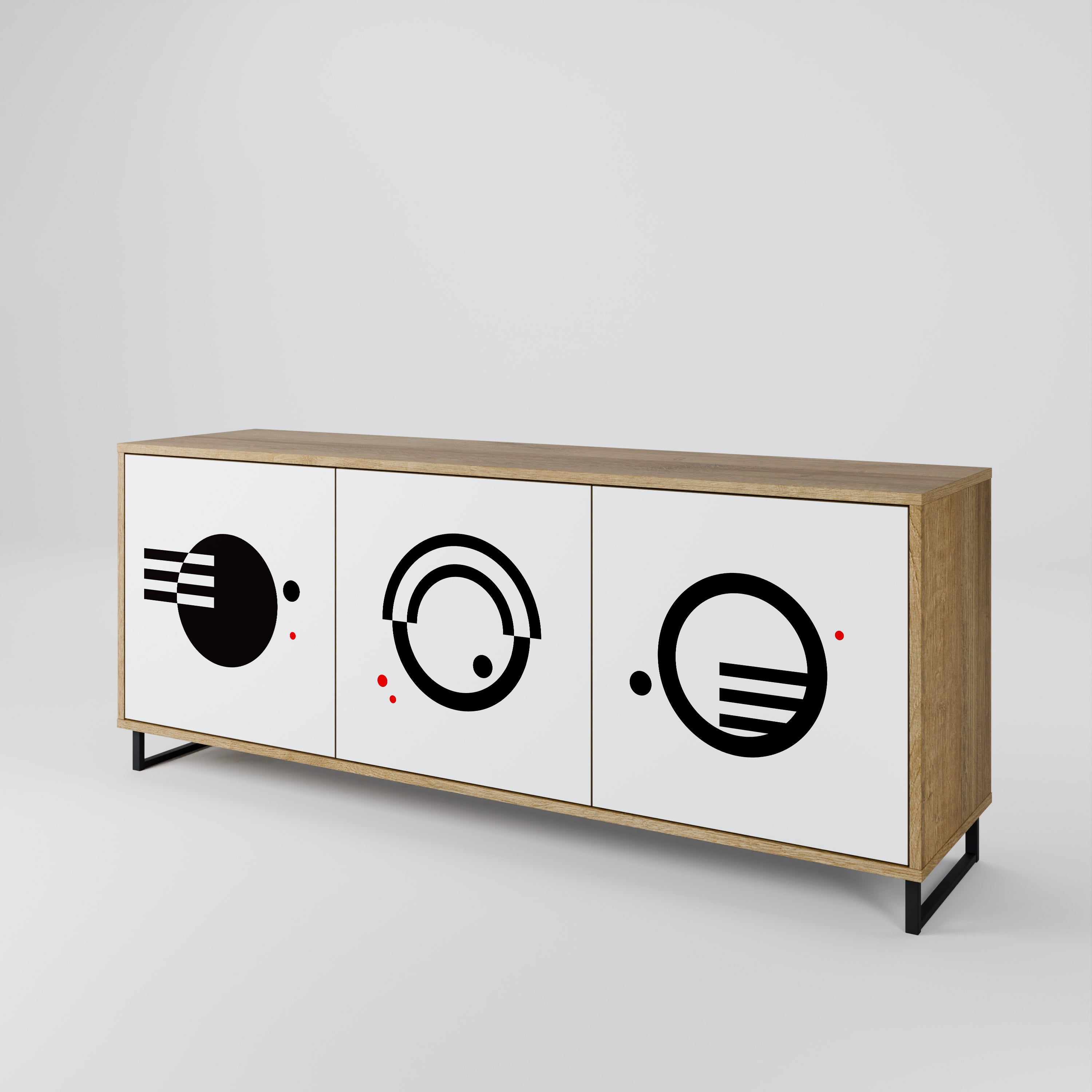 BLACK AND WHITE COMBINATION 3-Door Sideboard