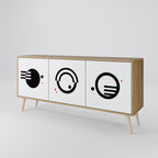 BLACK AND WHITE COMBINATION 3-Door Sideboard