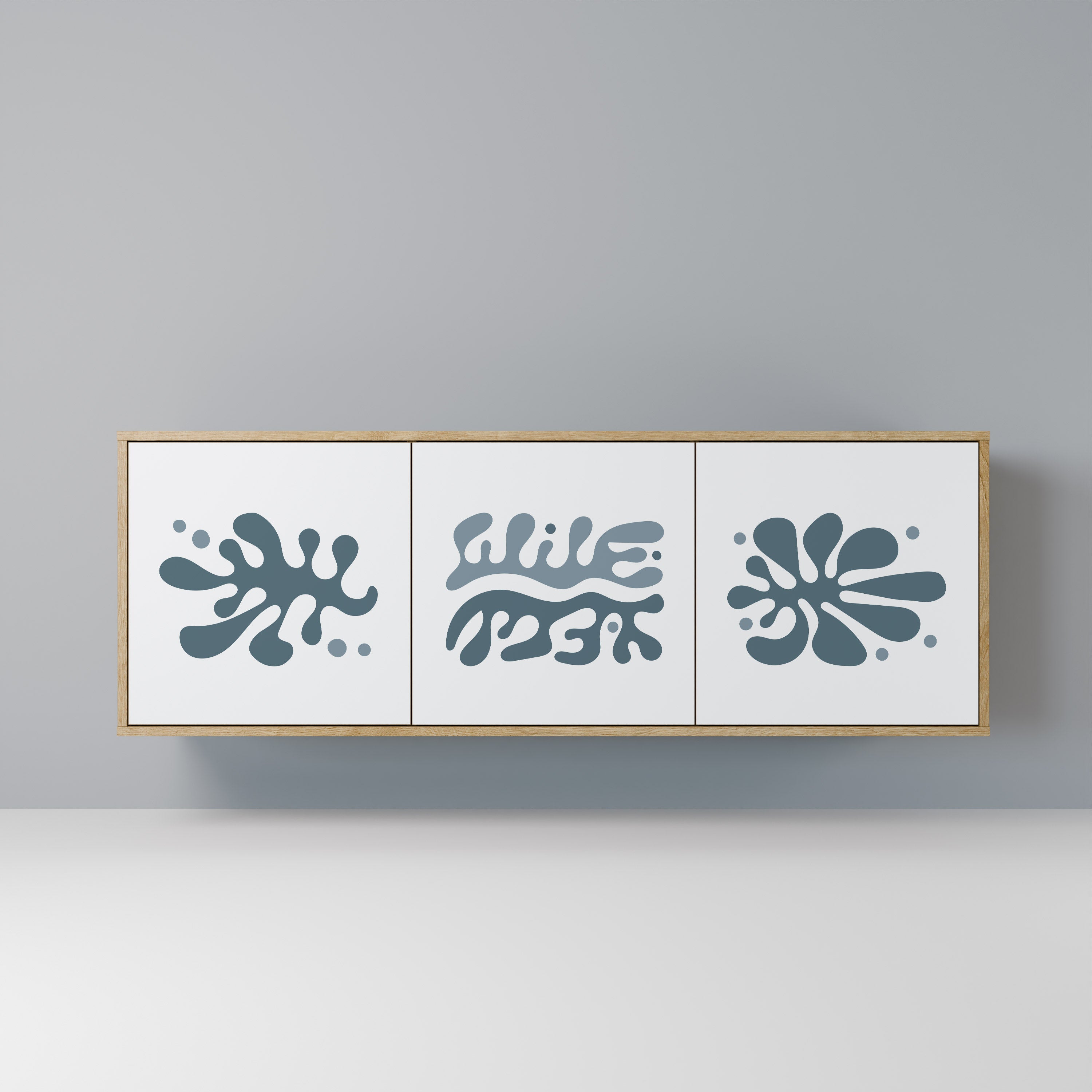 Buffet 3 portes WONDERLAND VEGETATION effet chêne