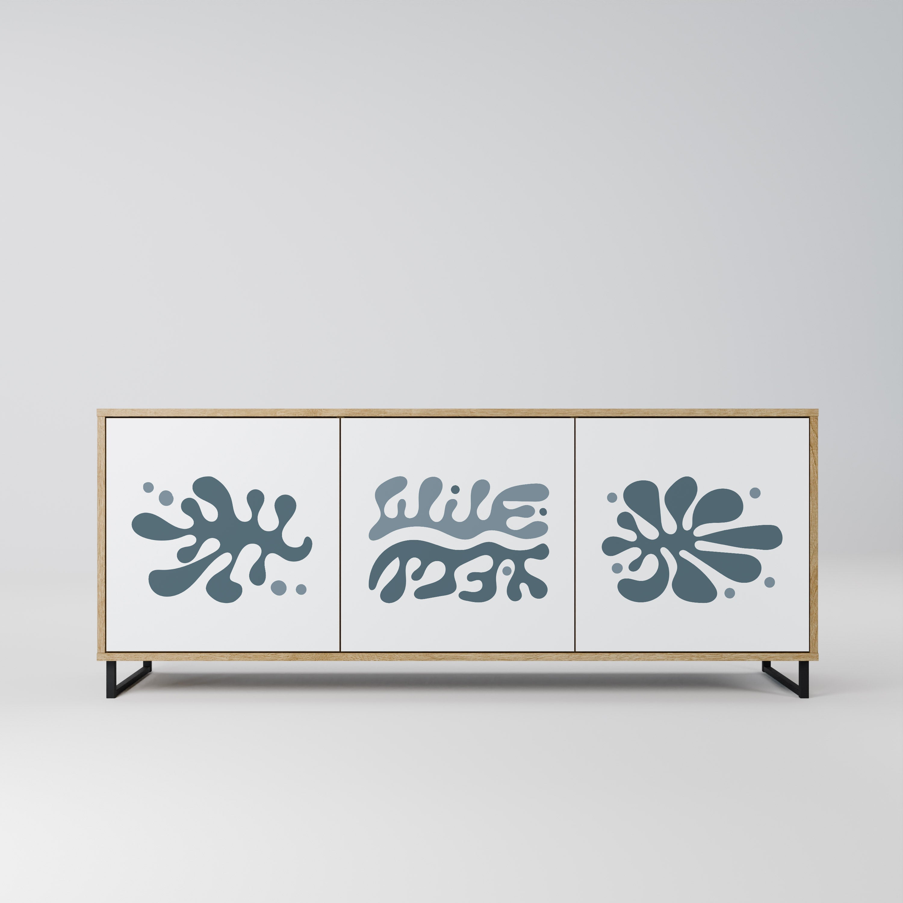 Buffet 3 portes WONDERLAND VEGETATION effet chêne