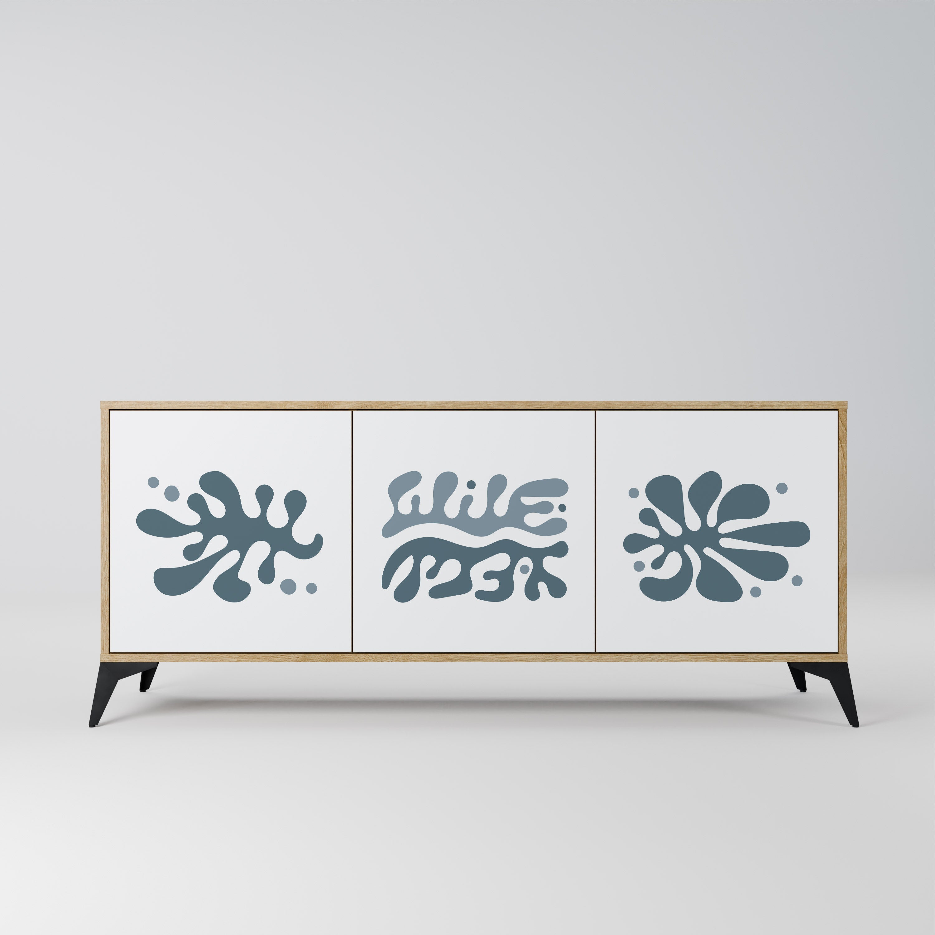 Buffet 3 portes WONDERLAND VEGETATION effet chêne