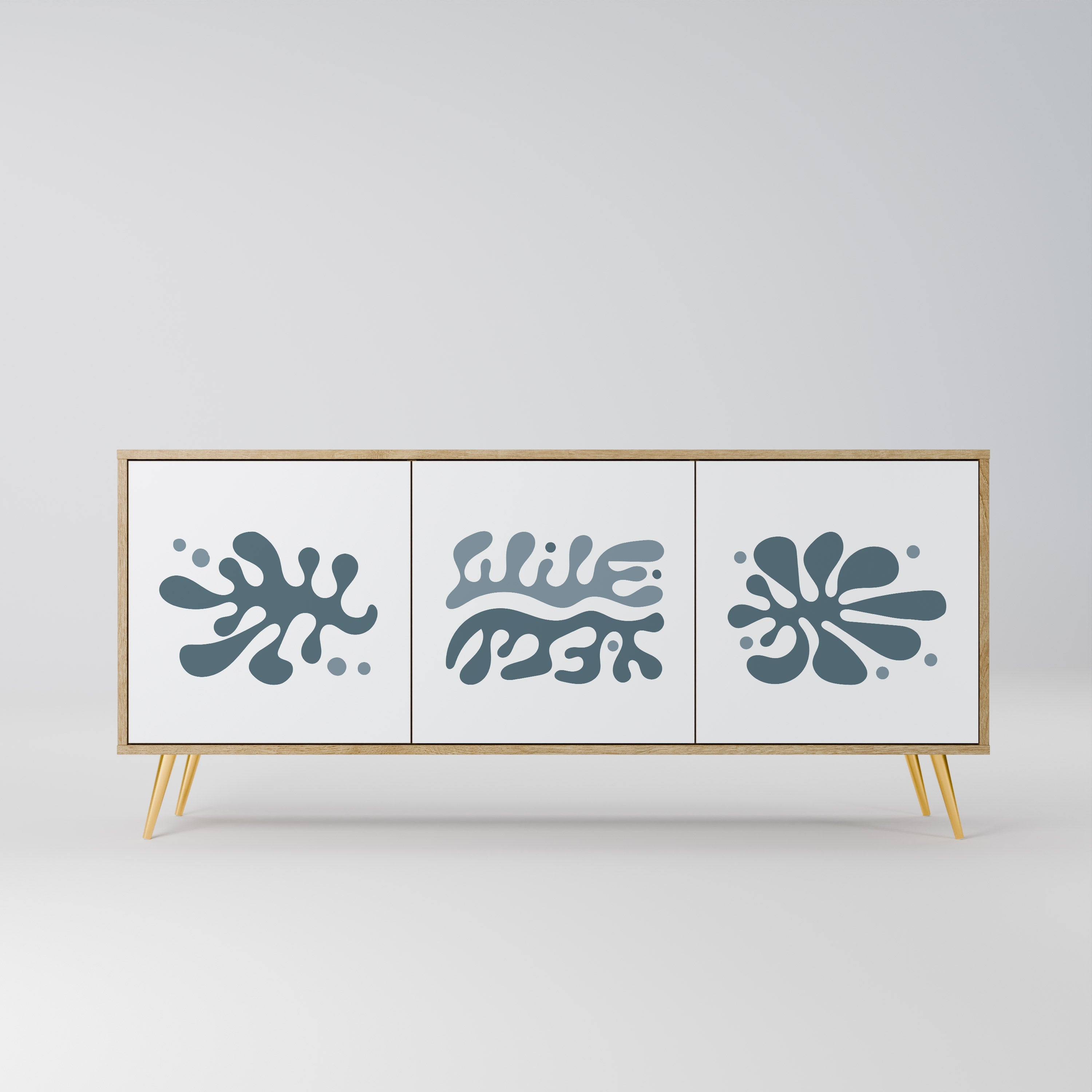 Buffet 3 portes WONDERLAND VEGETATION effet chêne