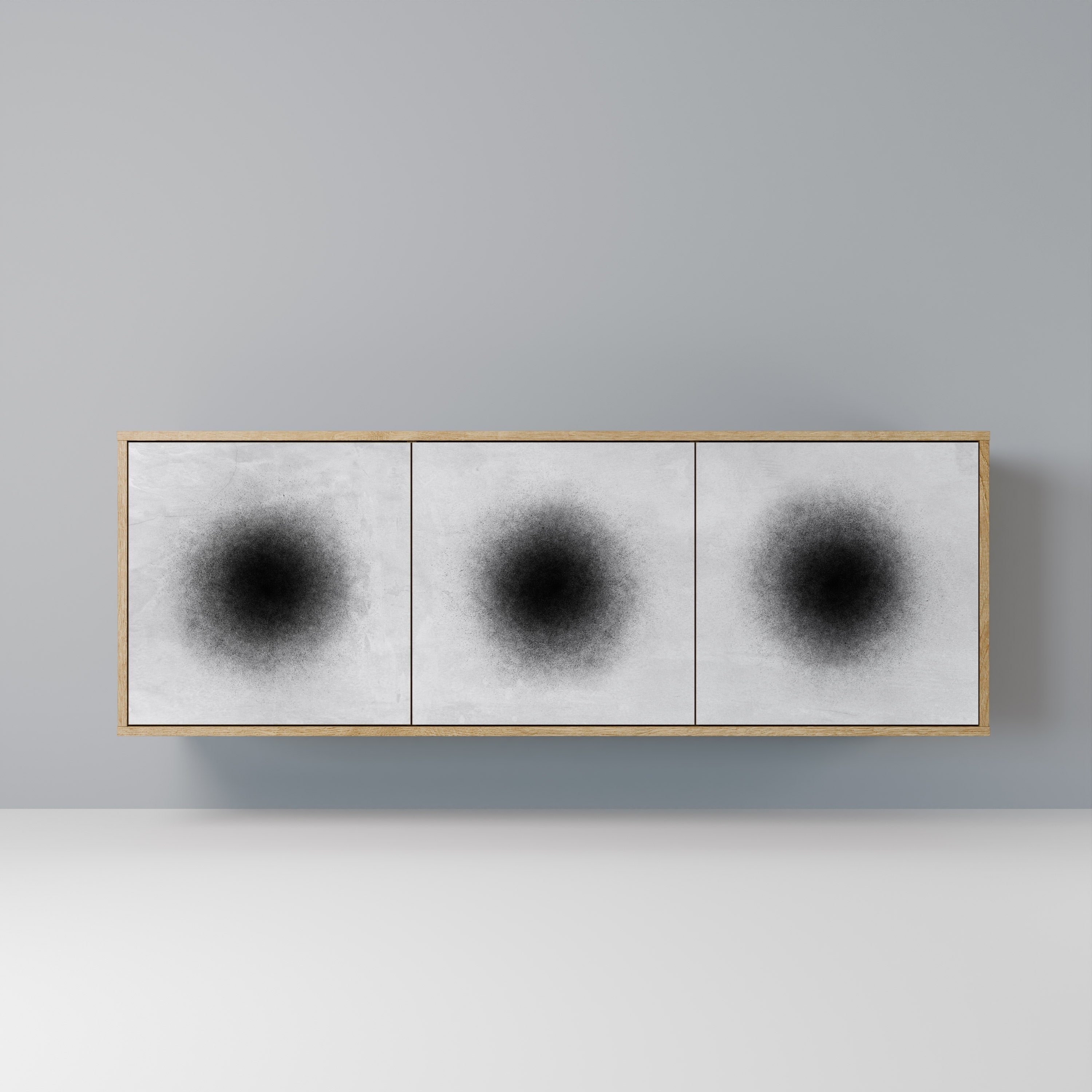 Buffet 3 portes BLACK HOLE effet chêne