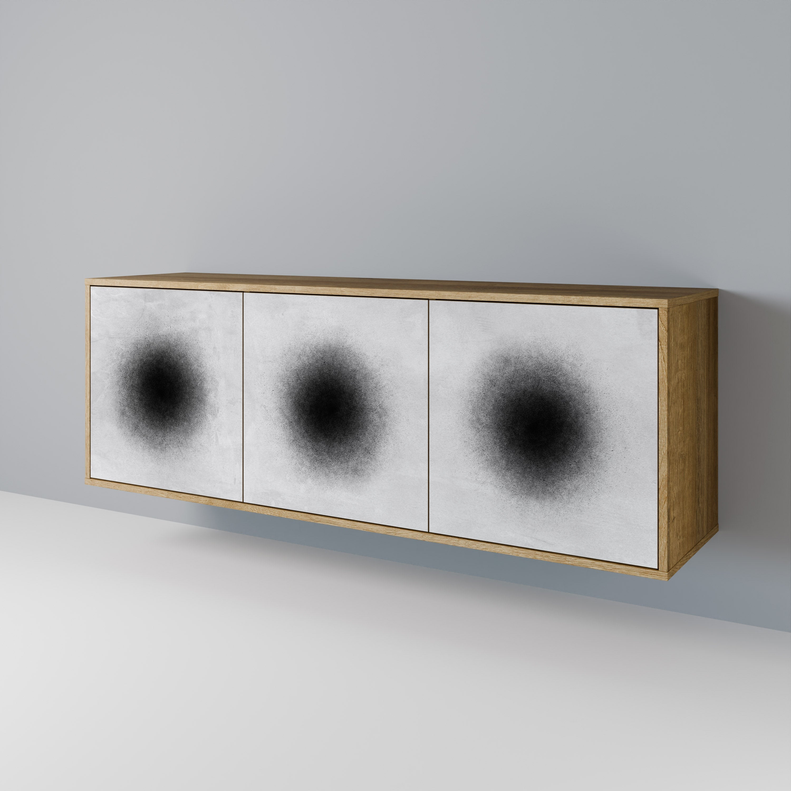 Buffet 3 portes BLACK HOLE effet chêne