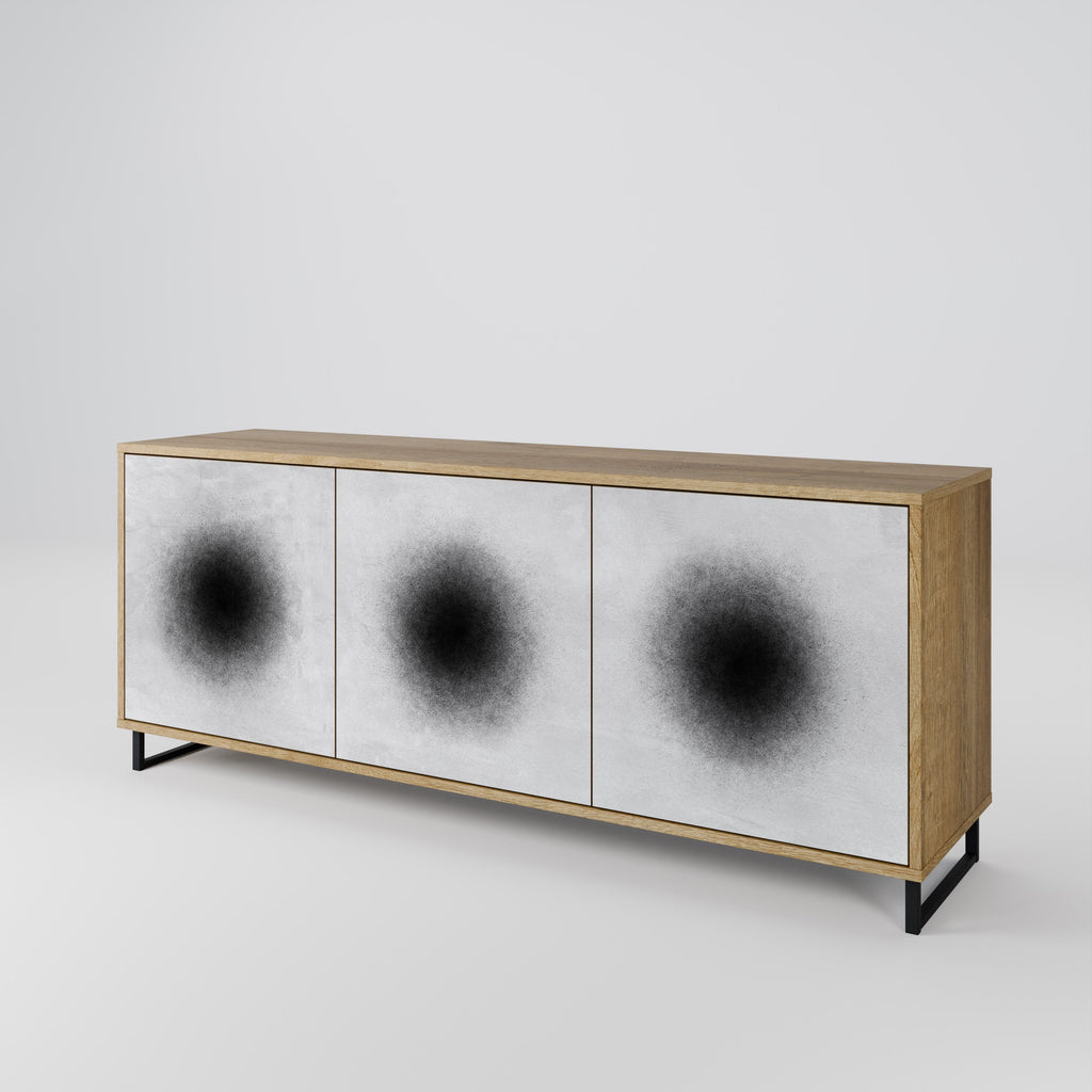 BLACK HOLE 3-Door Sideboard in Oak Effect