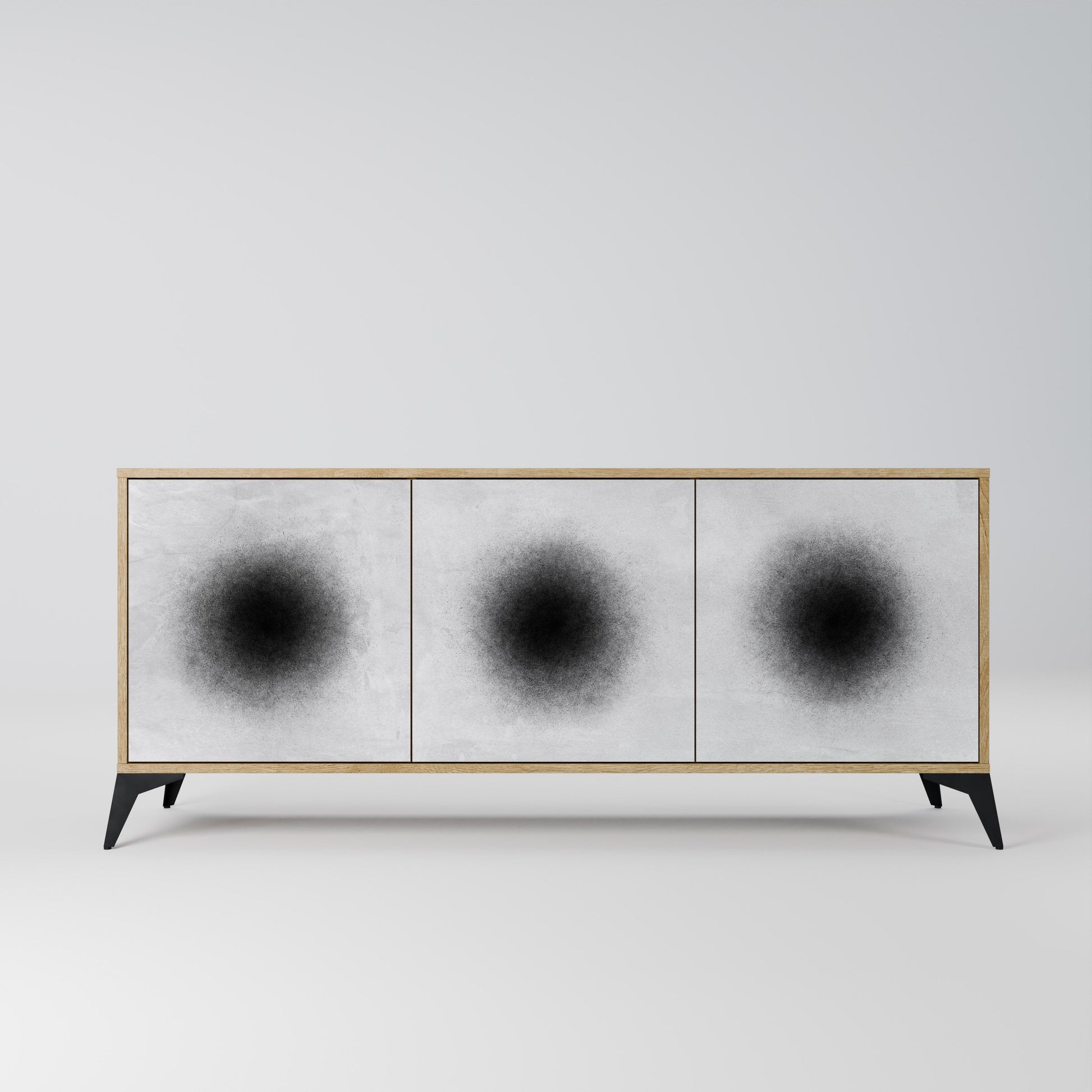 Buffet 3 portes BLACK HOLE effet chêne