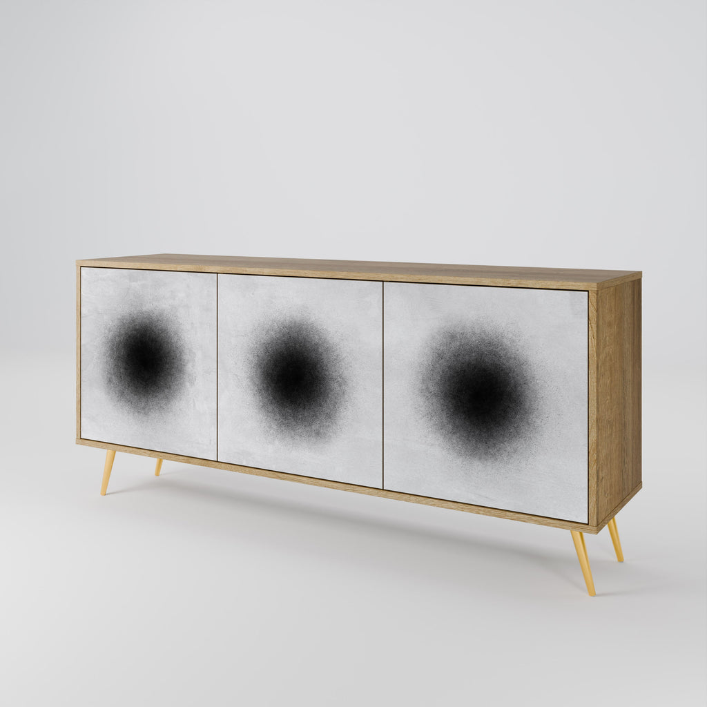 BLACK HOLE 3-Door Sideboard in Oak Effect