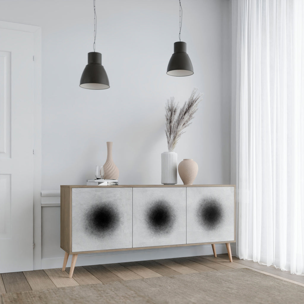 BLACK HOLE 3-Door Sideboard in Oak Effect