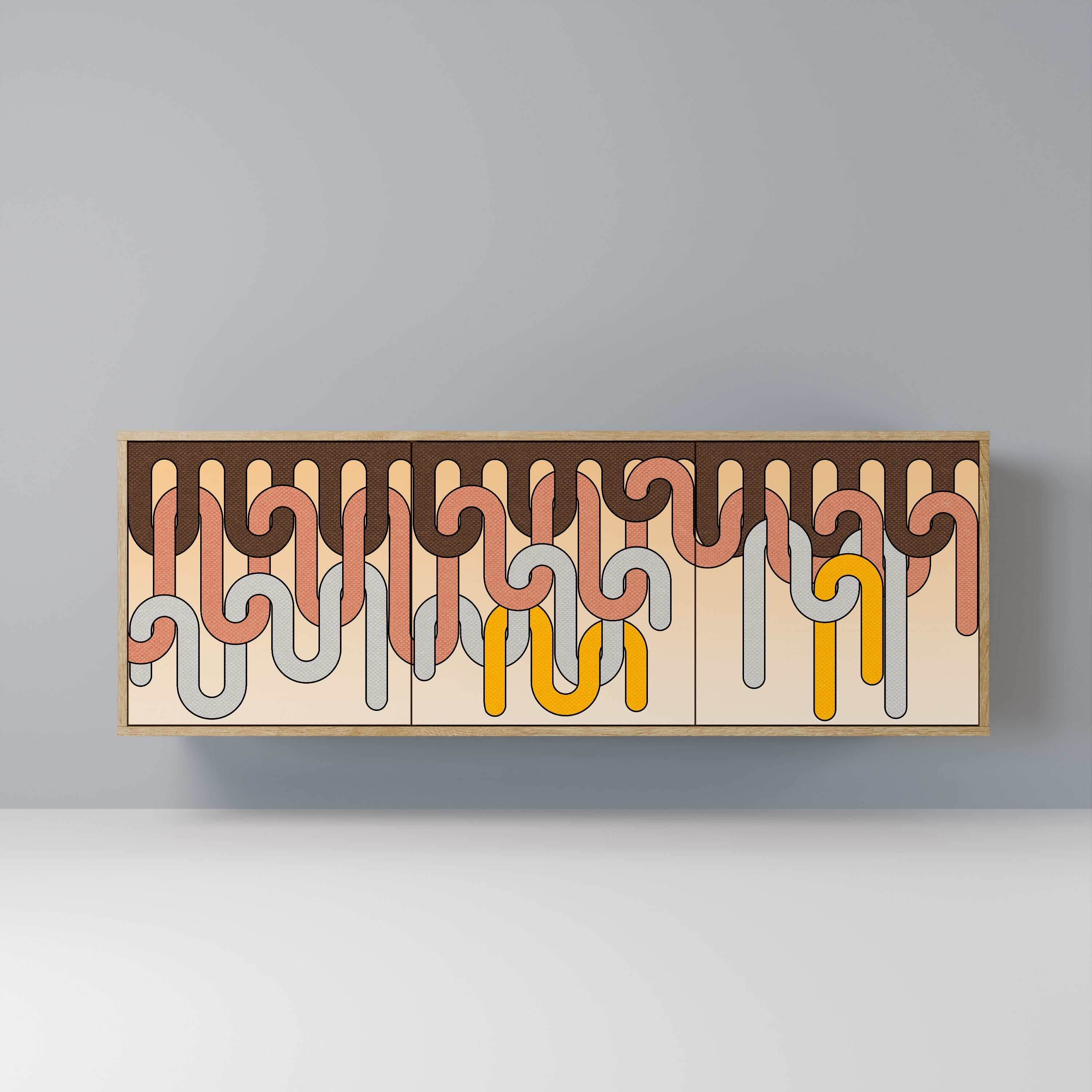 Buffet 3 portes effet chêne COLORFUL STRINGS