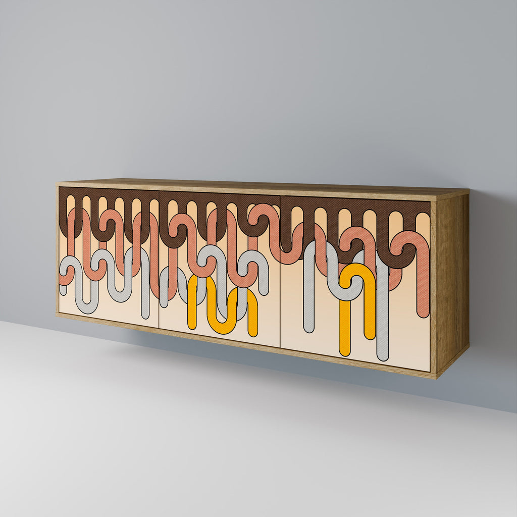 Buffet 3 portes effet chêne COLORFUL STRINGS