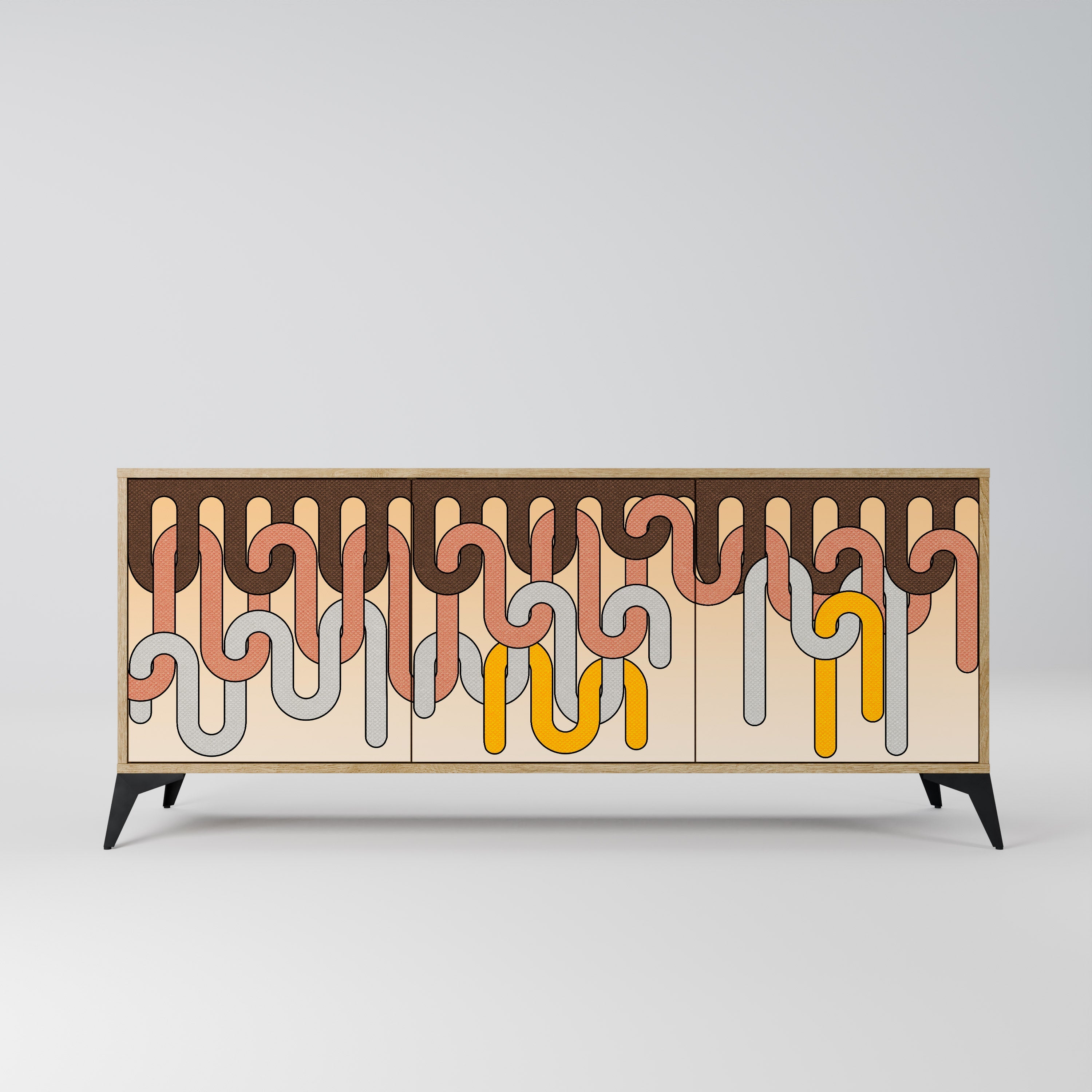 Buffet 3 portes effet chêne COLORFUL STRINGS