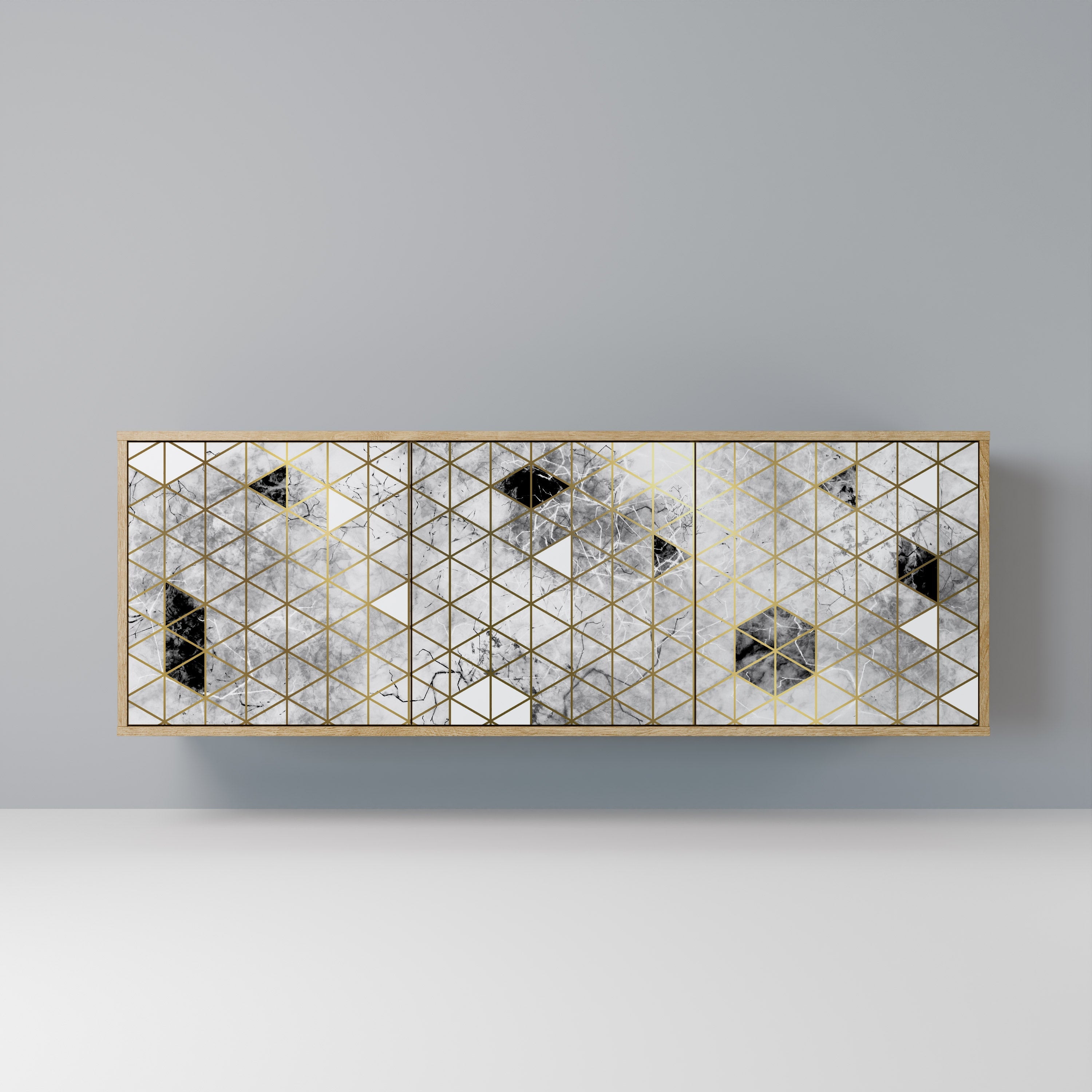 Buffet 3 portes ASHEN ARIA effet chêne