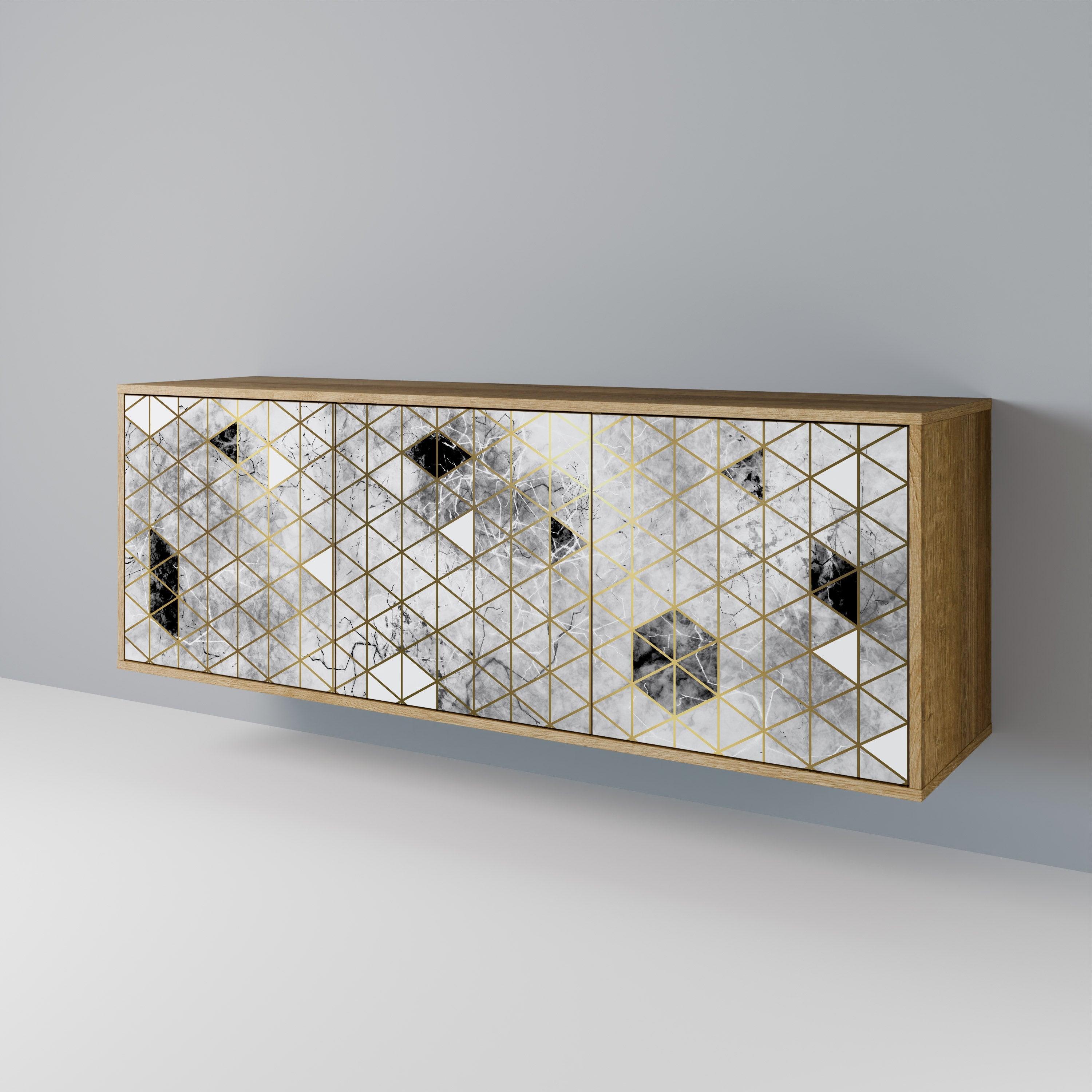 Buffet 3 portes ASHEN ARIA effet chêne