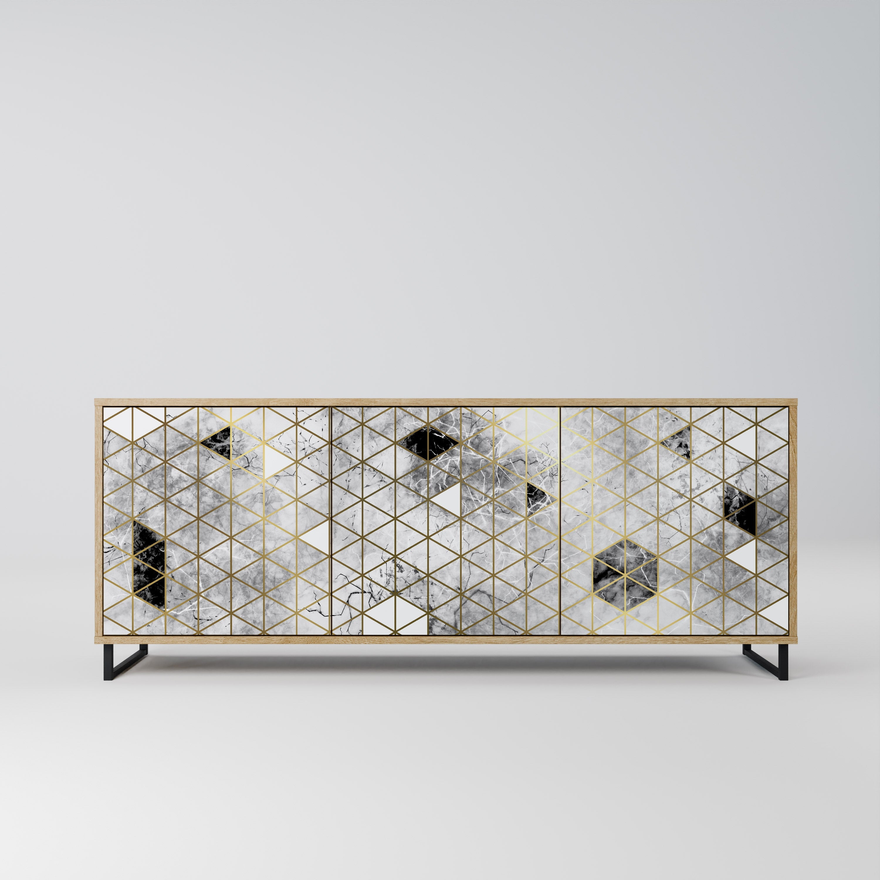 Buffet 3 portes ASHEN ARIA effet chêne