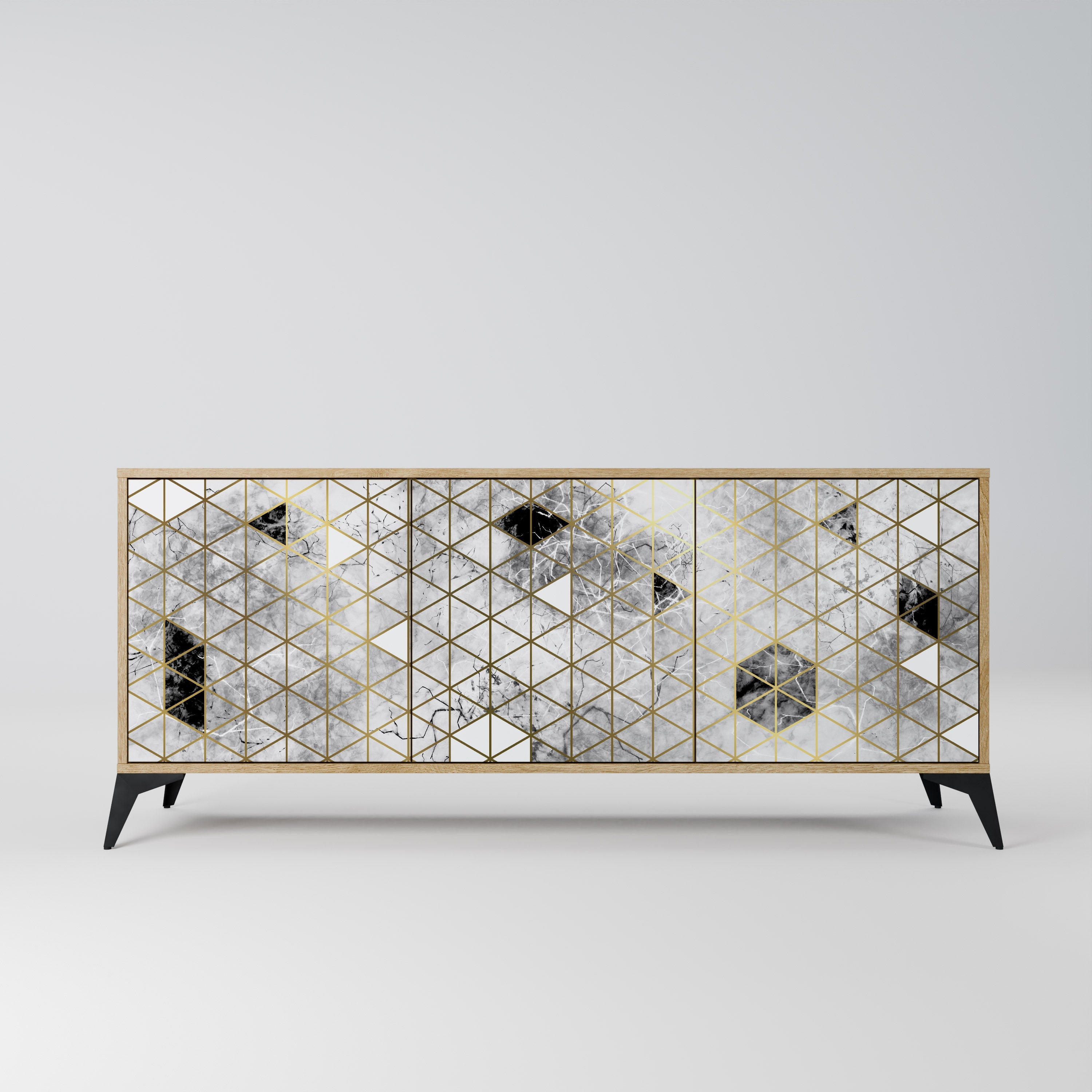 Buffet 3 portes ASHEN ARIA effet chêne