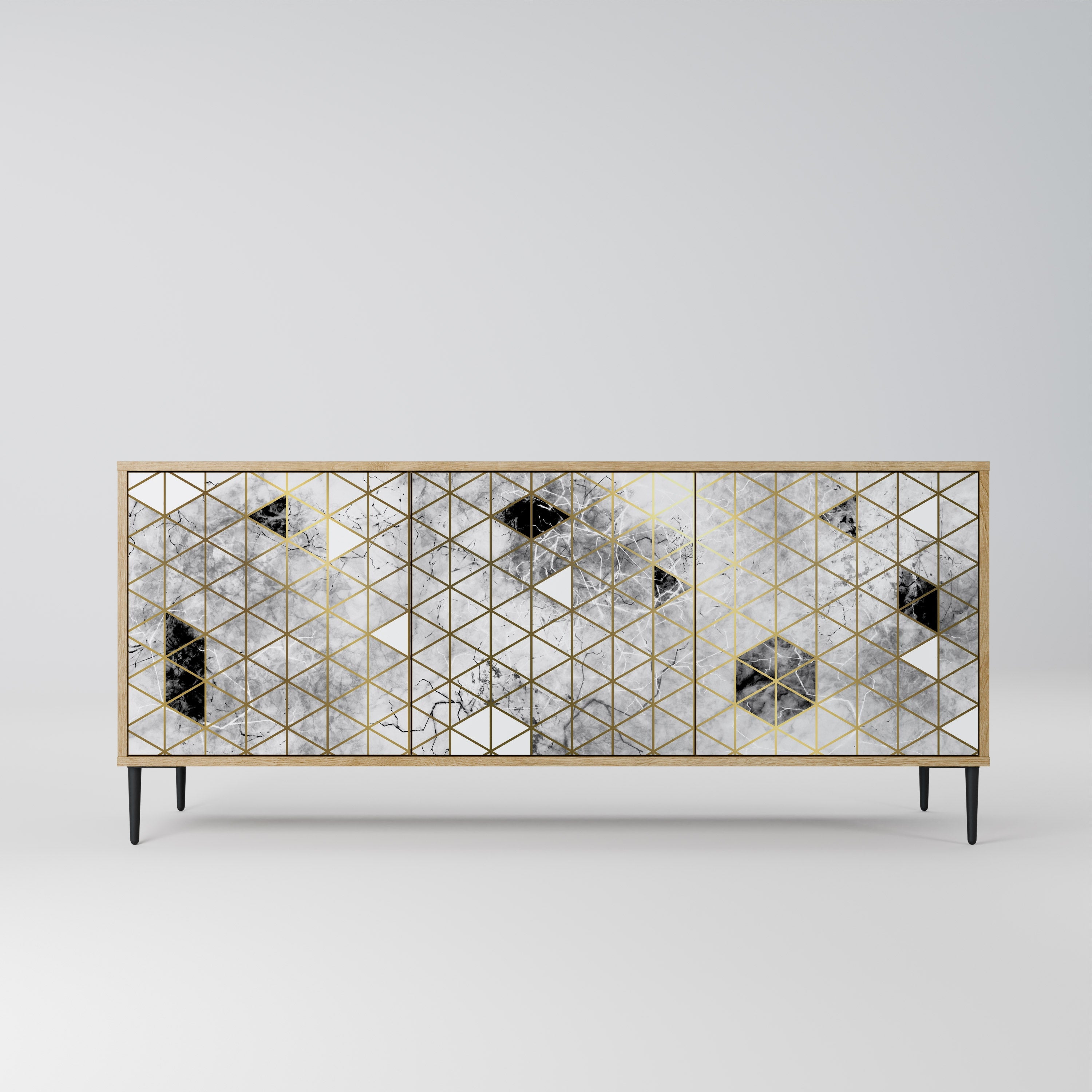 Buffet 3 portes ASHEN ARIA effet chêne