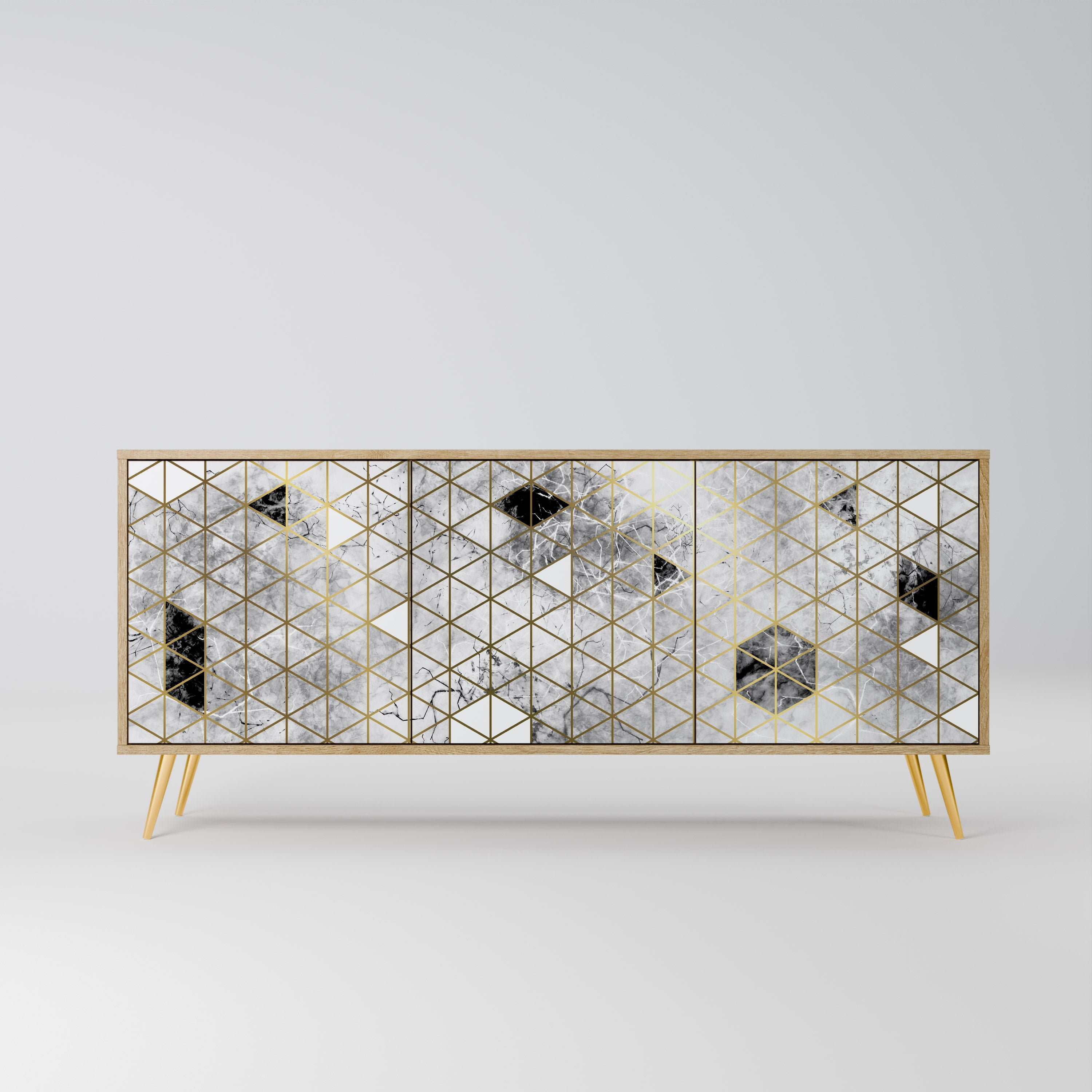 Buffet 3 portes ASHEN ARIA effet chêne