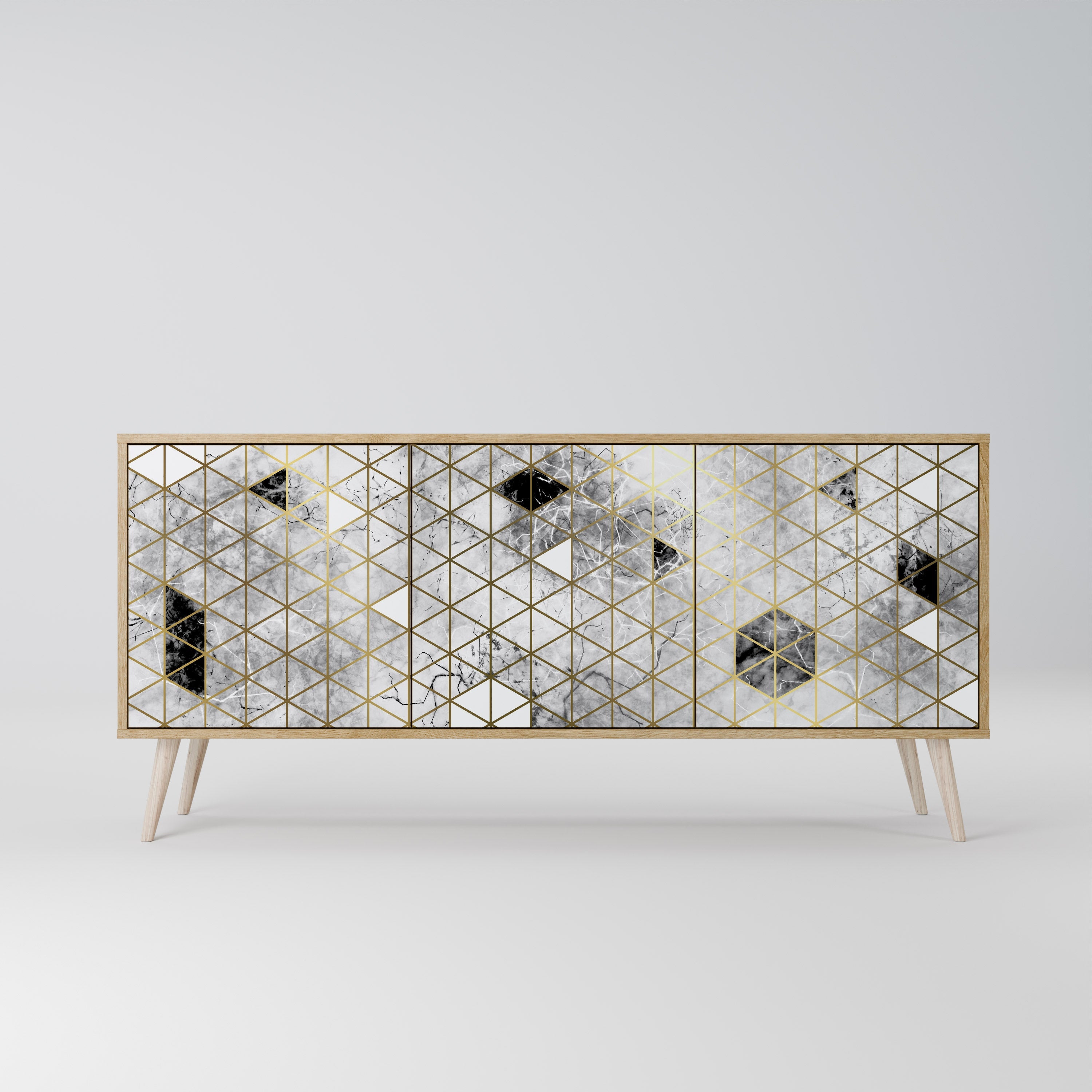 Buffet 3 portes ASHEN ARIA effet chêne