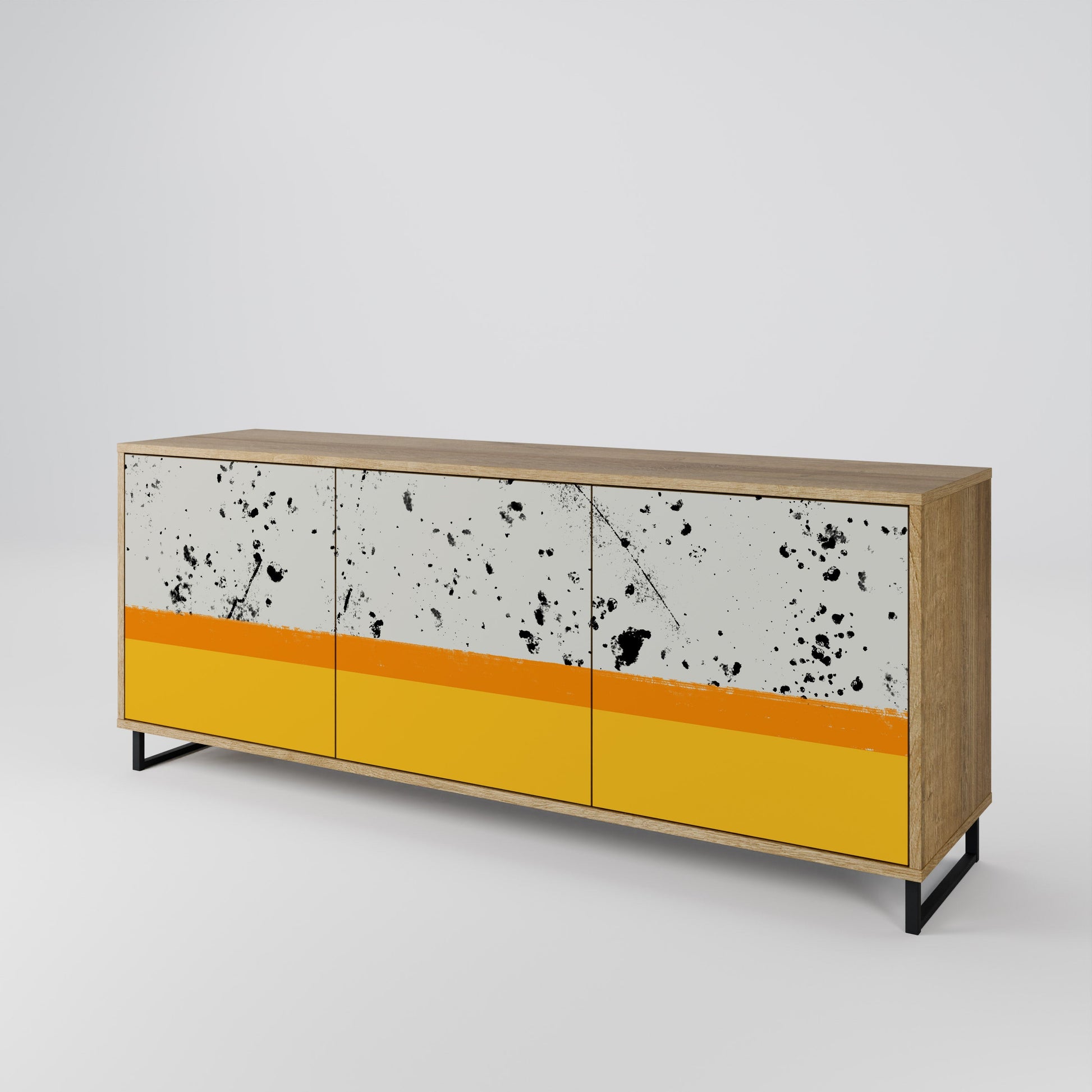 Buffet 3 portes DYED BY ORANGE effet chêne