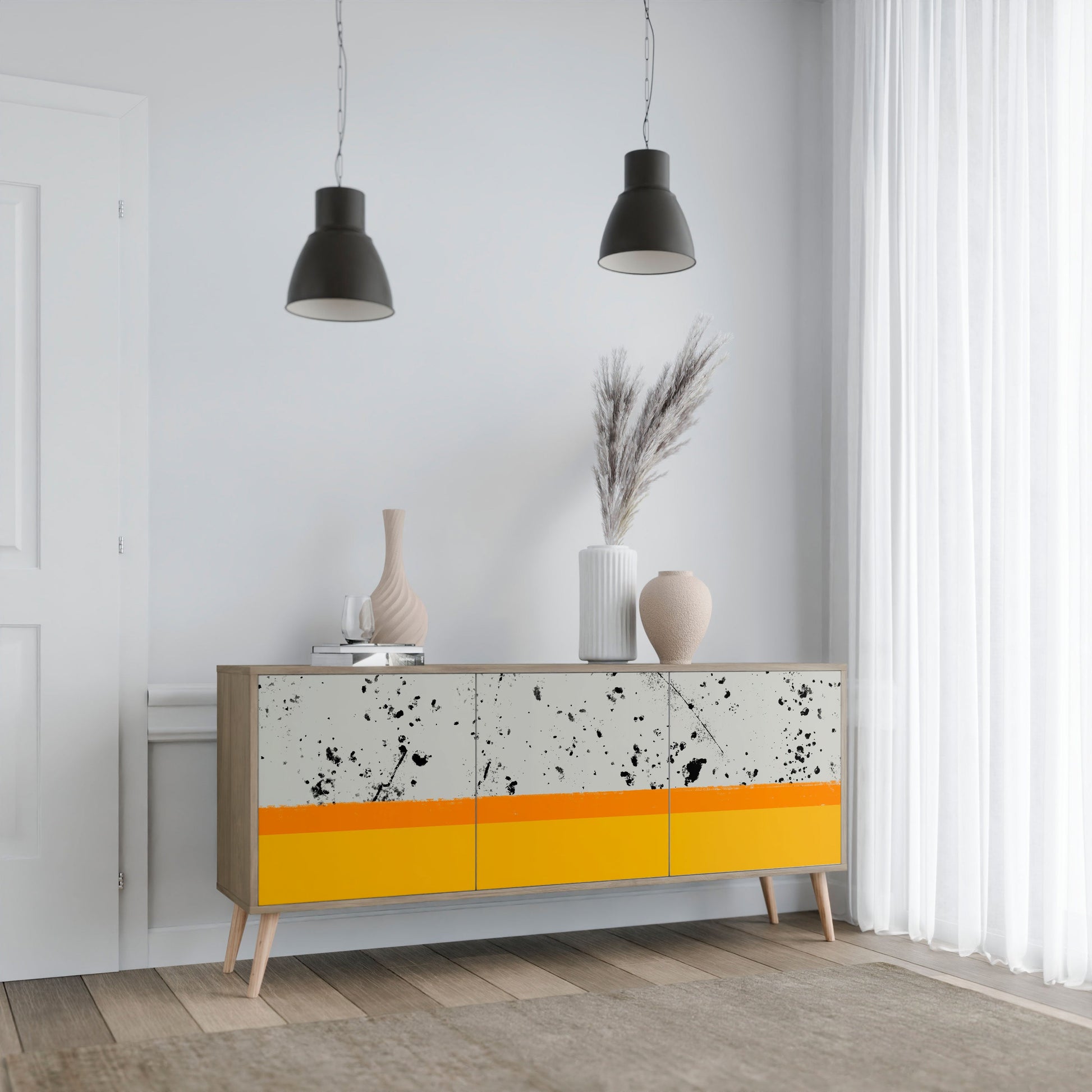 Buffet 3 portes DYED BY ORANGE effet chêne
