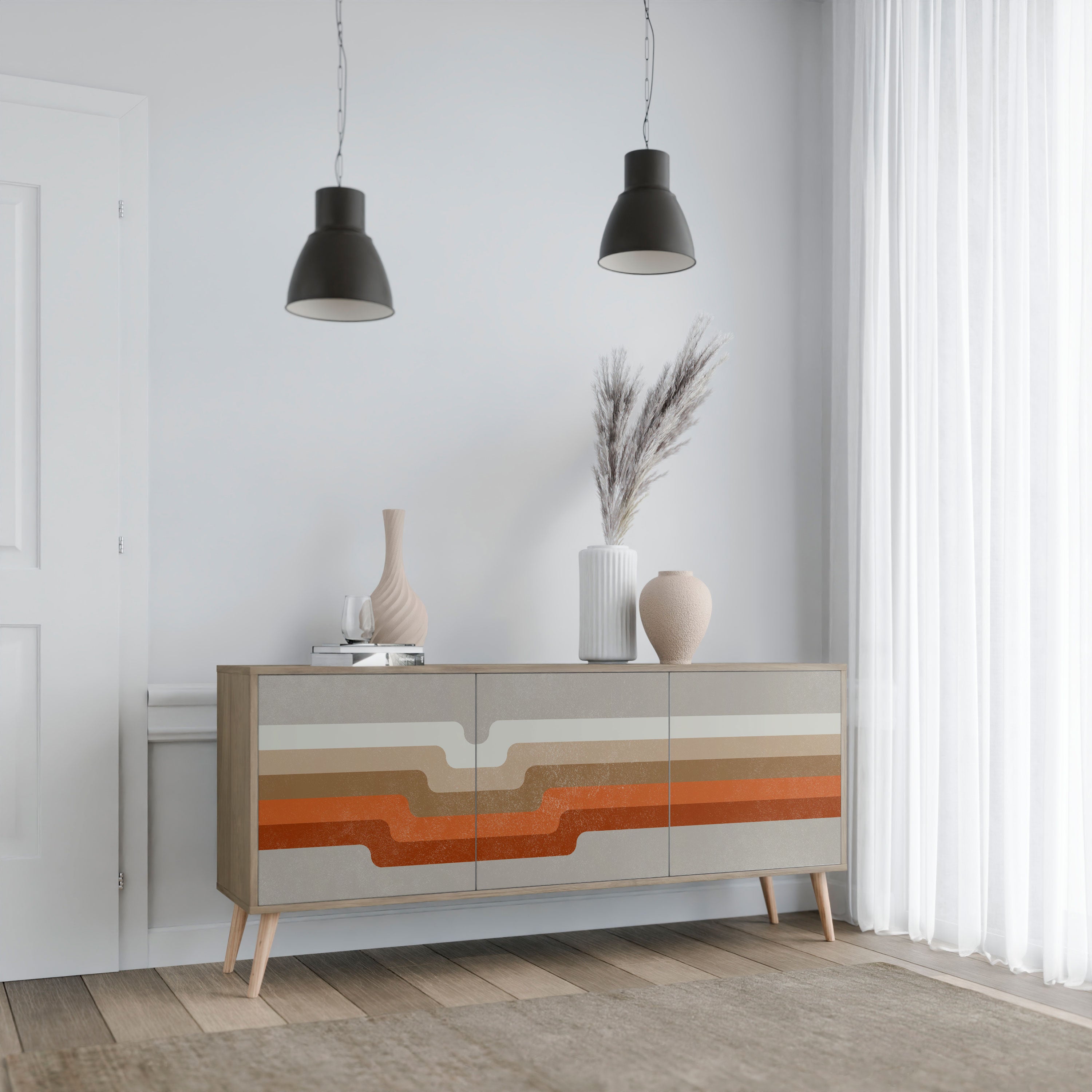 Buffet 3 portes effet chêne PECULIAR TRAIL